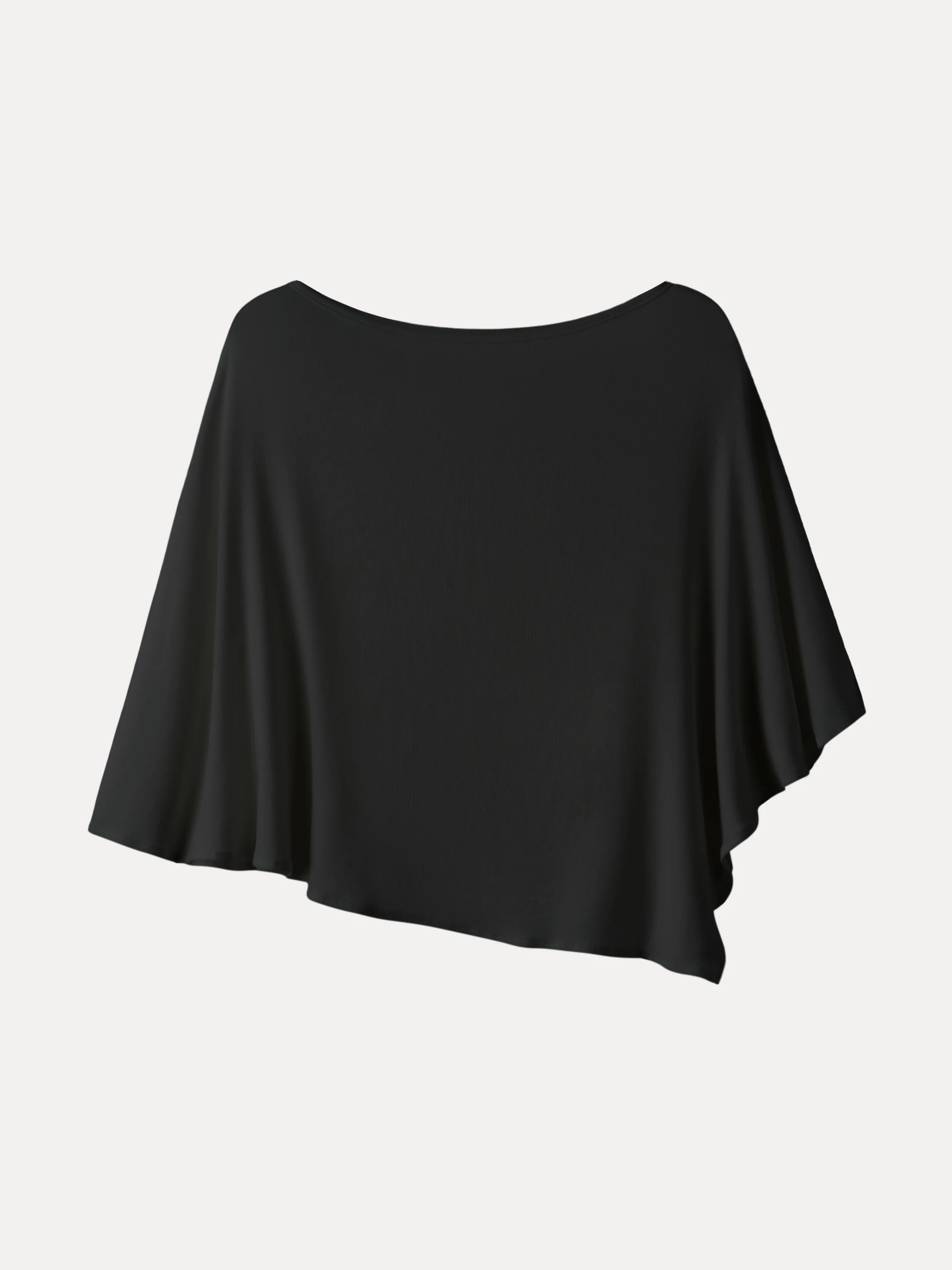 Lyocell Wool Semi-sheer Cape-style Top