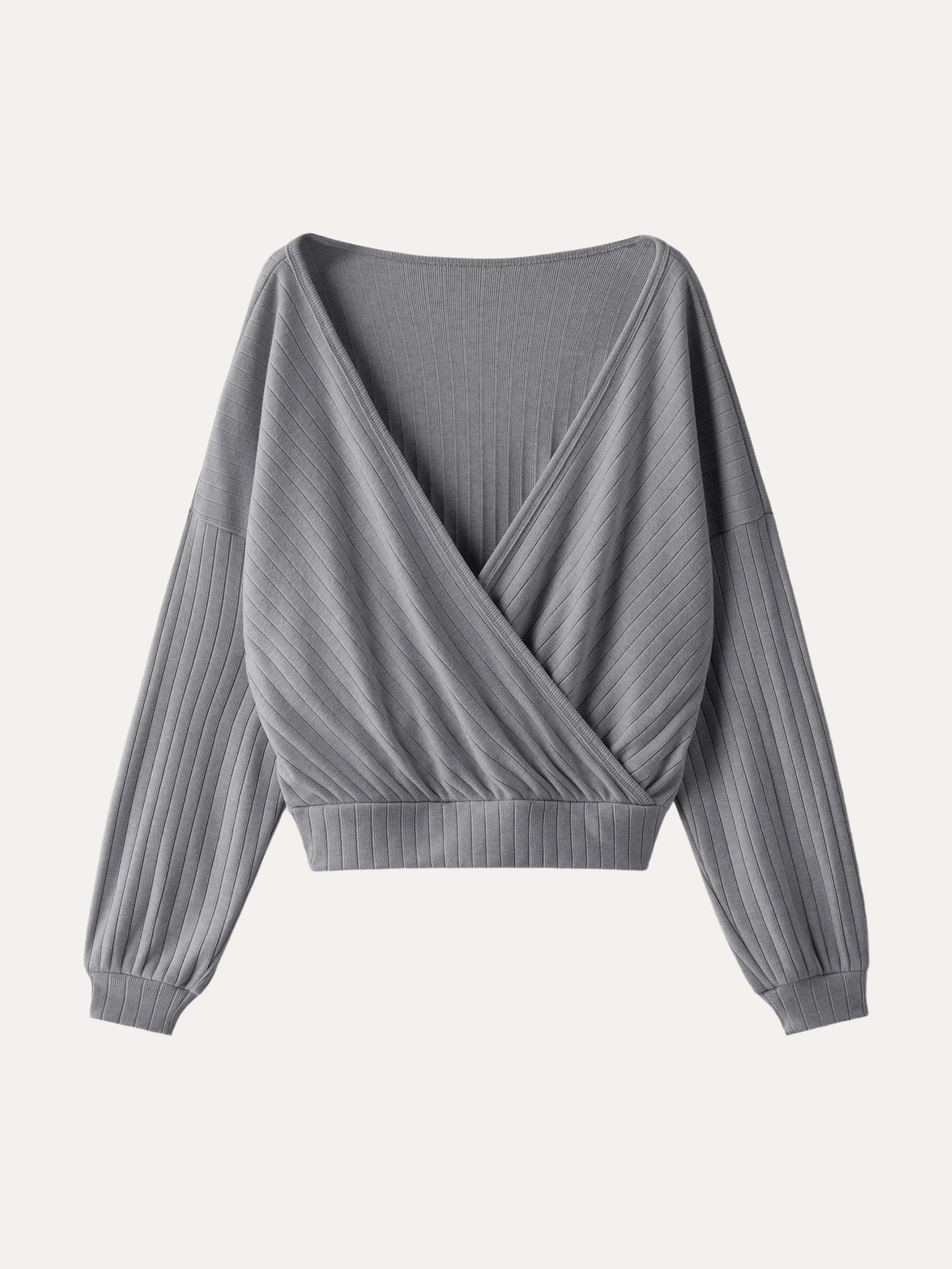 Wide Rib Surplice Top