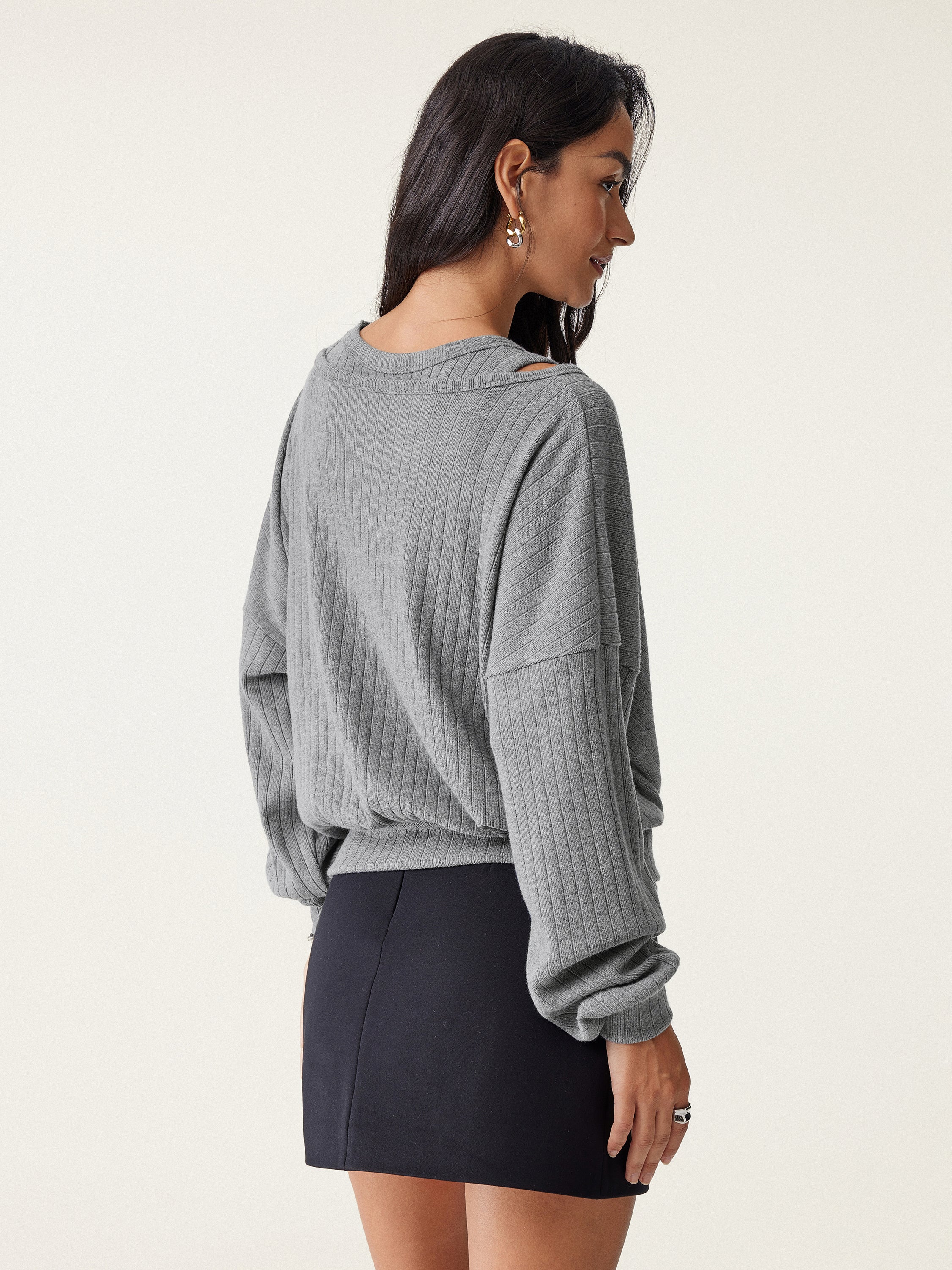 2Pcs Set Wide Rib Scoop Brami Tank & Surplice Top