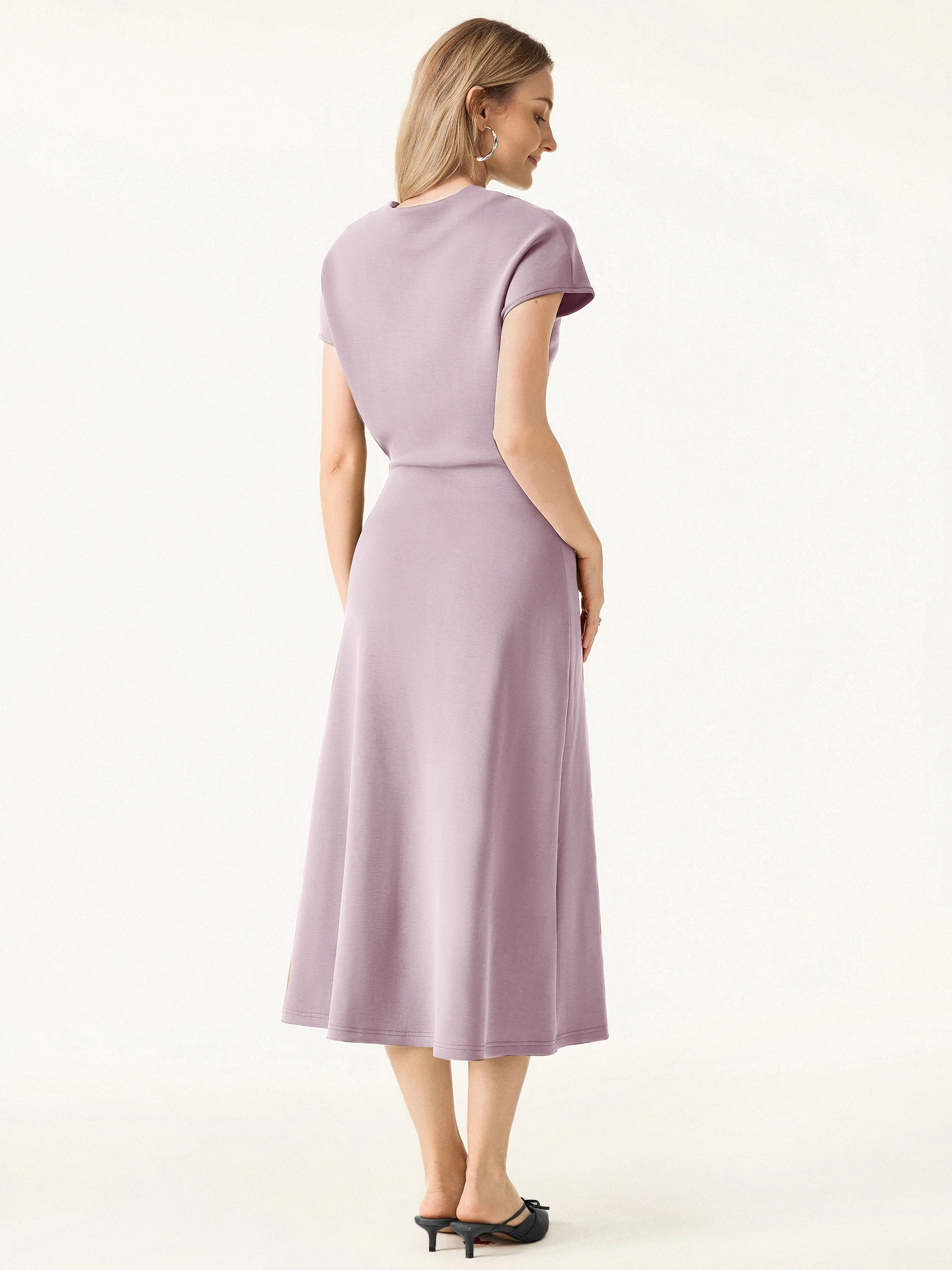 Modal Spacer V-Neck A-Line Midi Dress