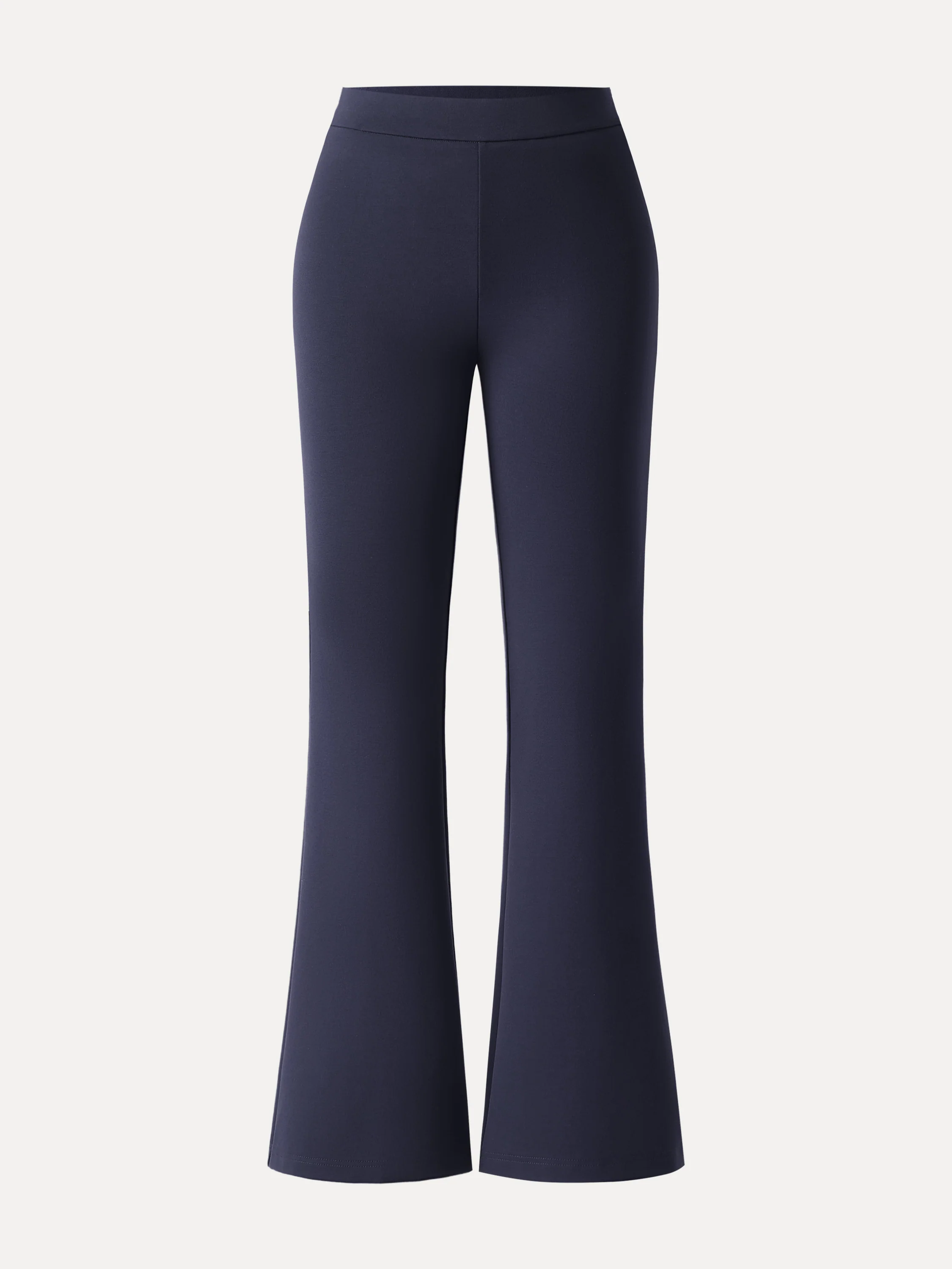 Slimming Ponte High-Waist Pull-On Flared Trousers