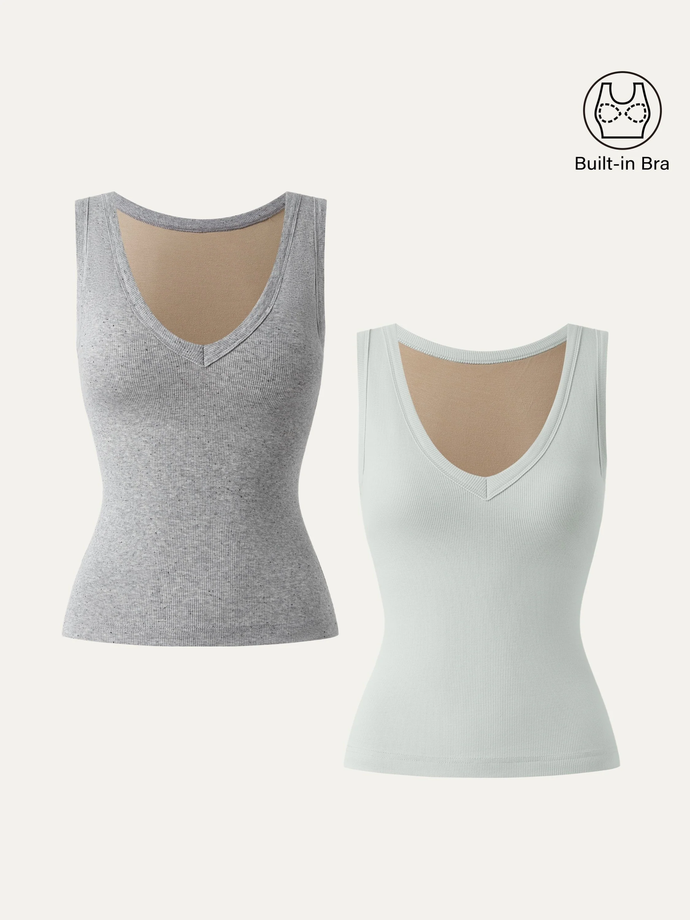 Stretchy V-neck Cotton Airy Tank Top