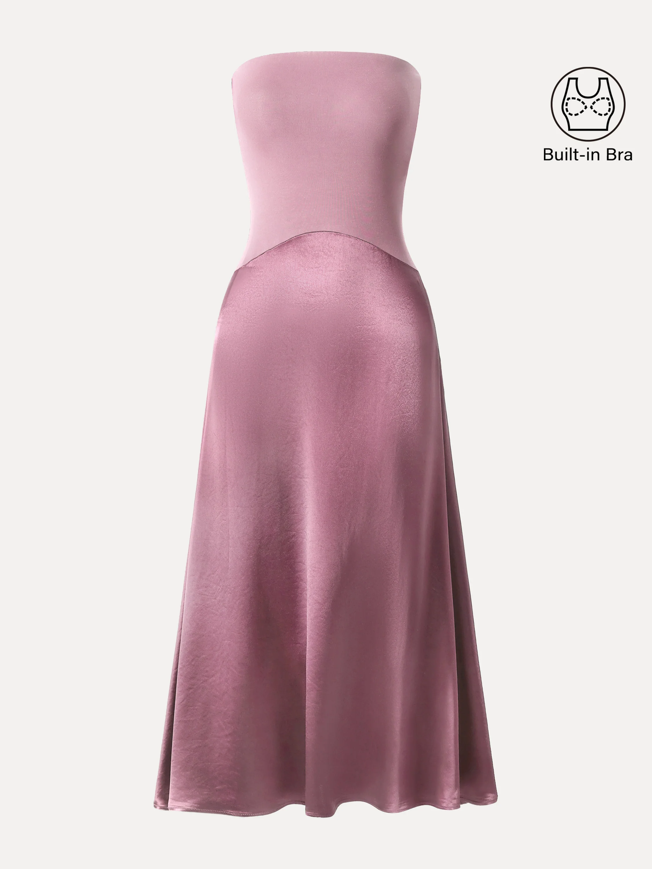 Midnight Acetate Non-slip Strapless Midi Dress