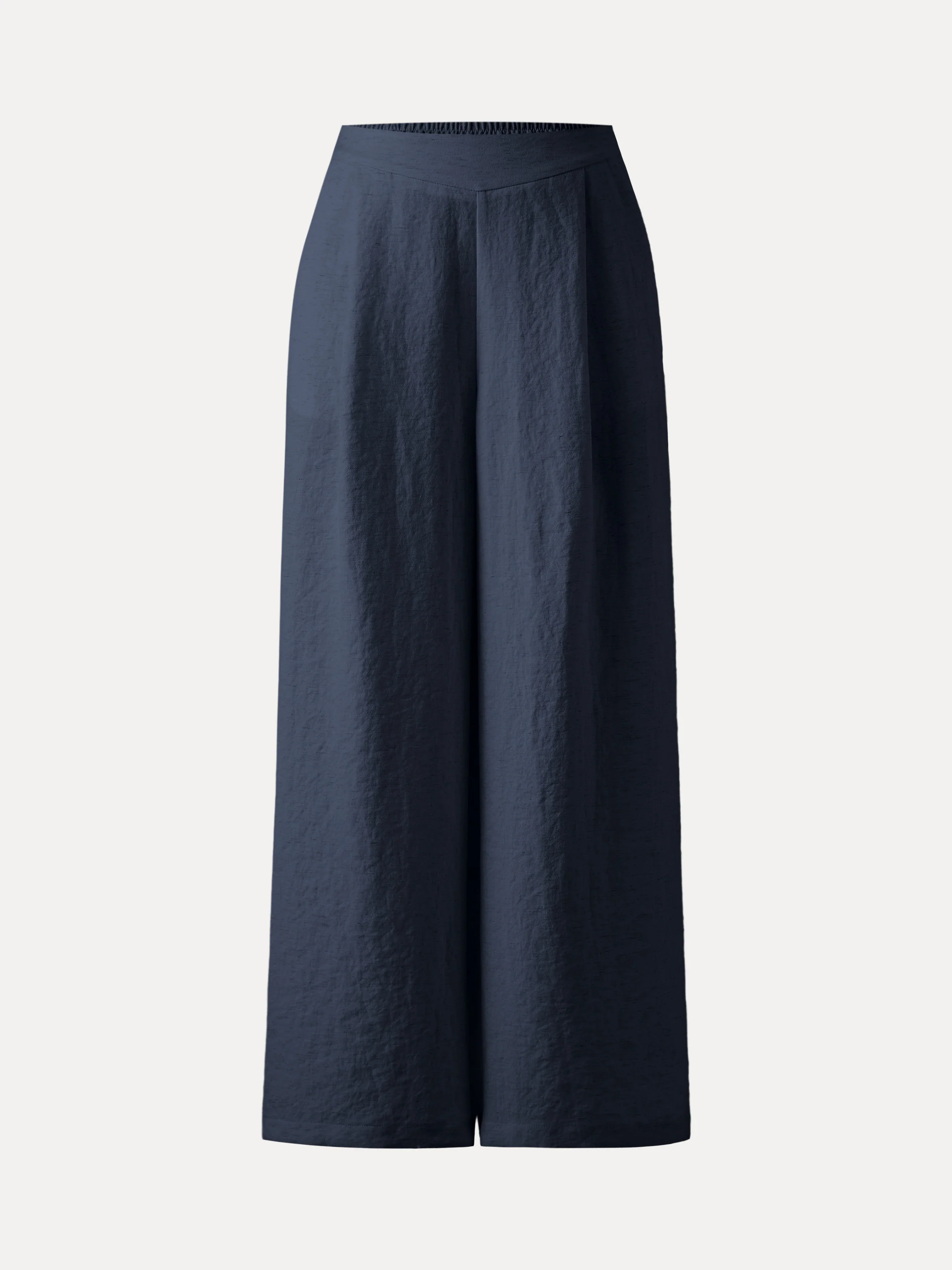 Airy Linen Mid-Rise Wide-Leg Pants with Pockets