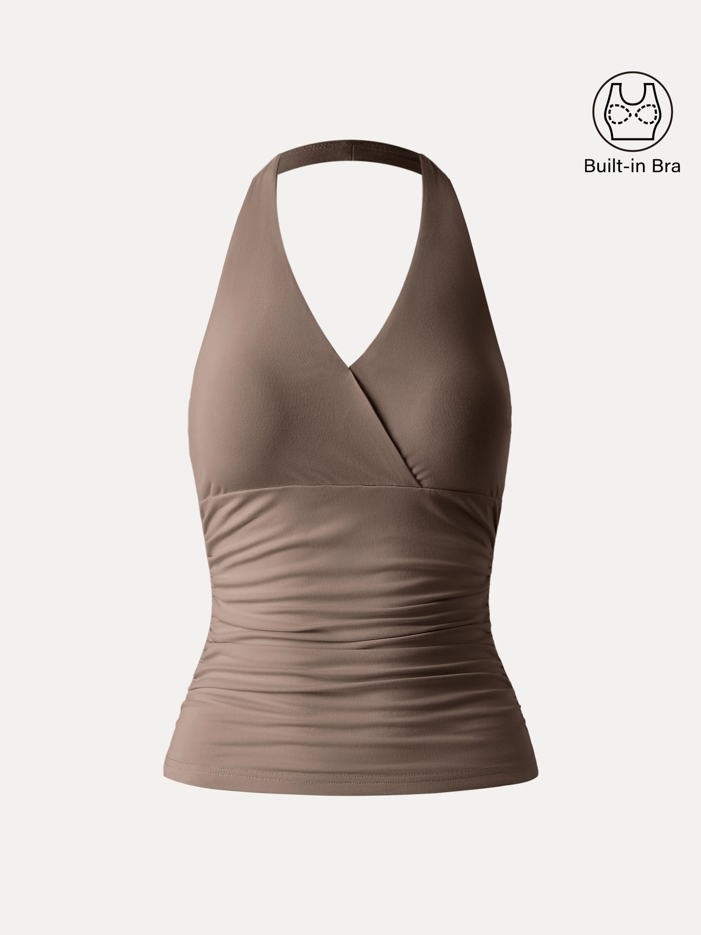 Halter Neck Side Gathered New Airy Brami Tank