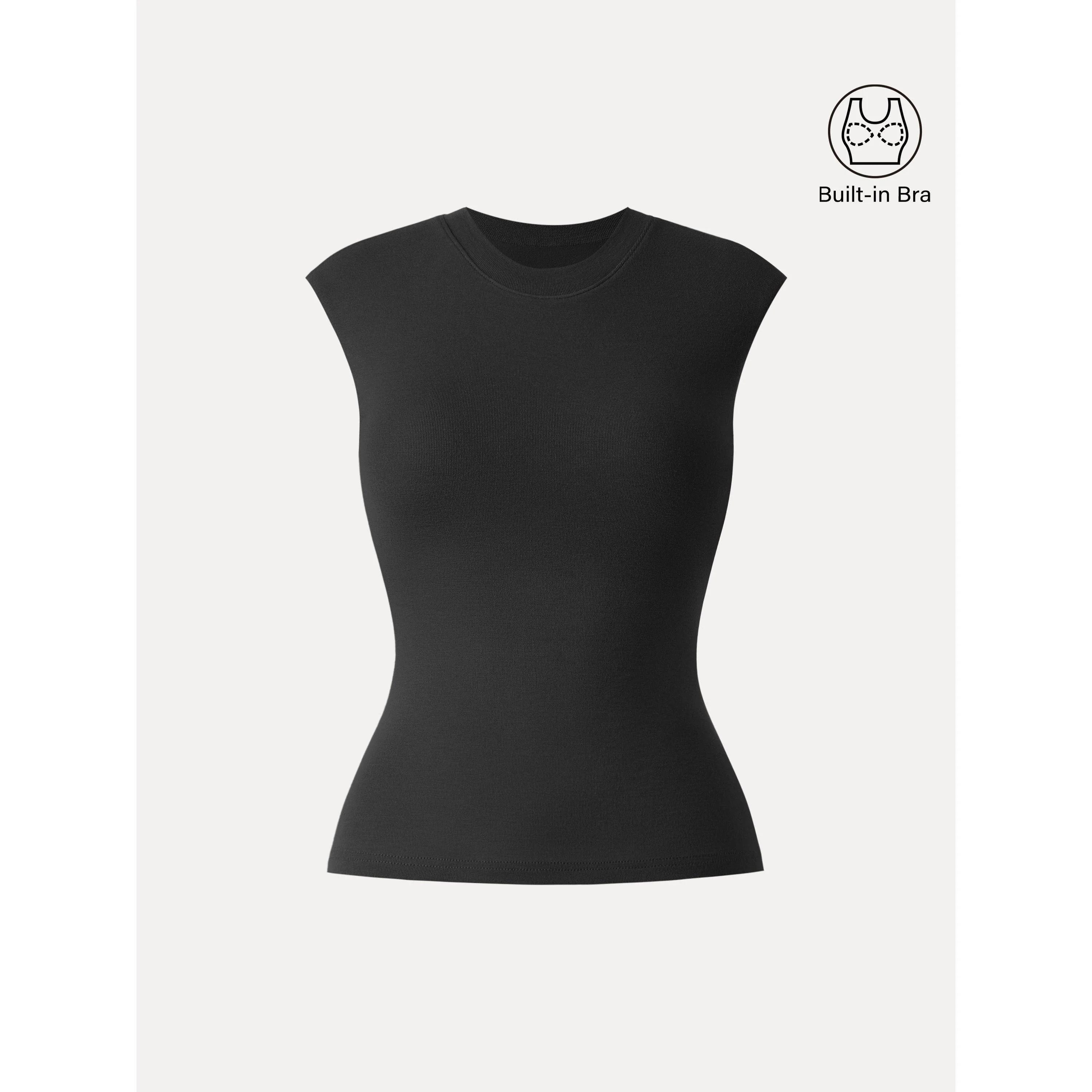 Lyocell Cashmere Crew Neck Wide Shoulder Bralette