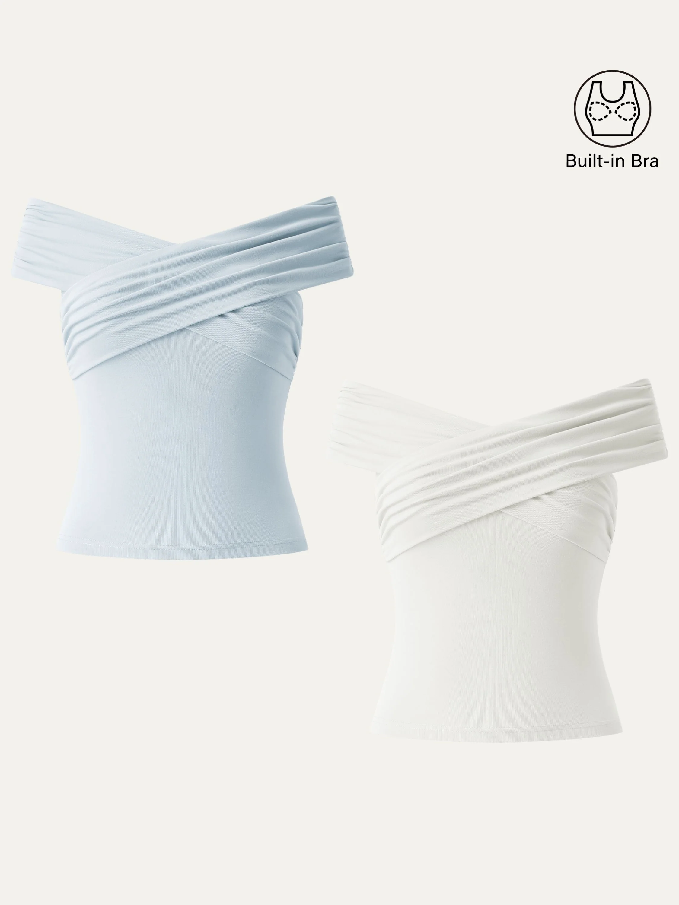 Criss Cross Off Shoulder New Airy Brami Top