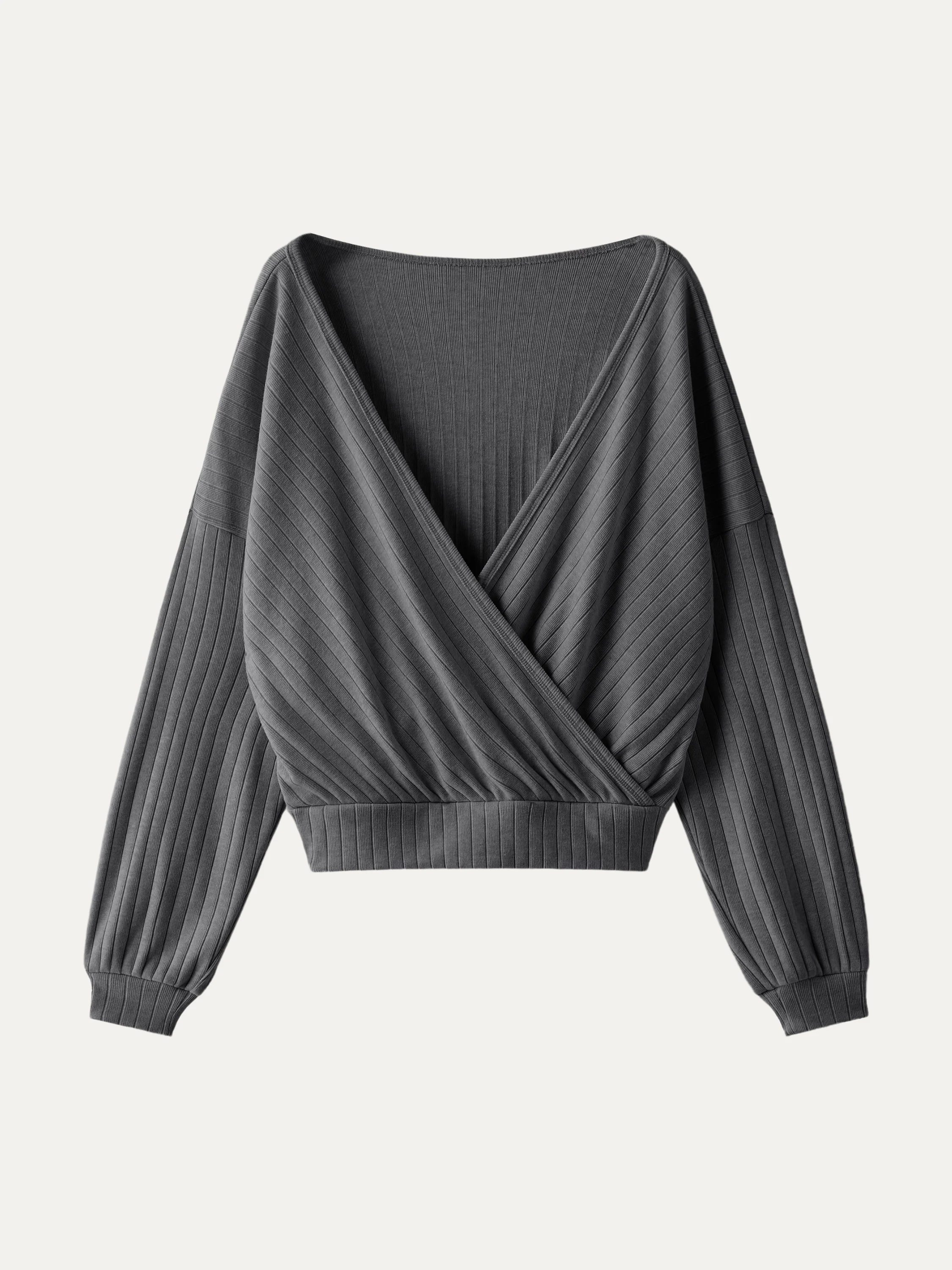 Wide Rib Surplice Top