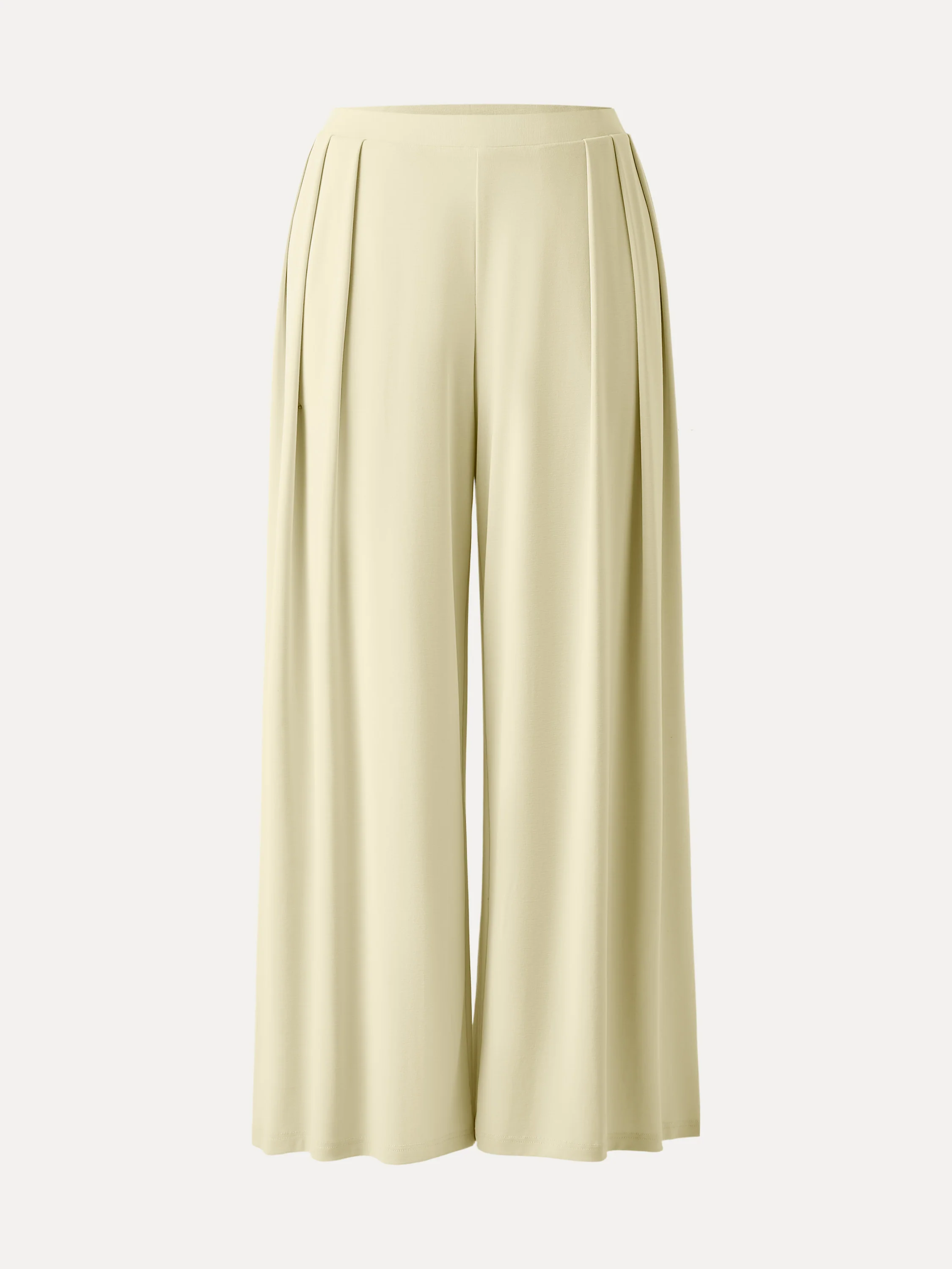 Sand-washed Mid-rise Pleated Wide-leg Palazzo Pants with Pockets