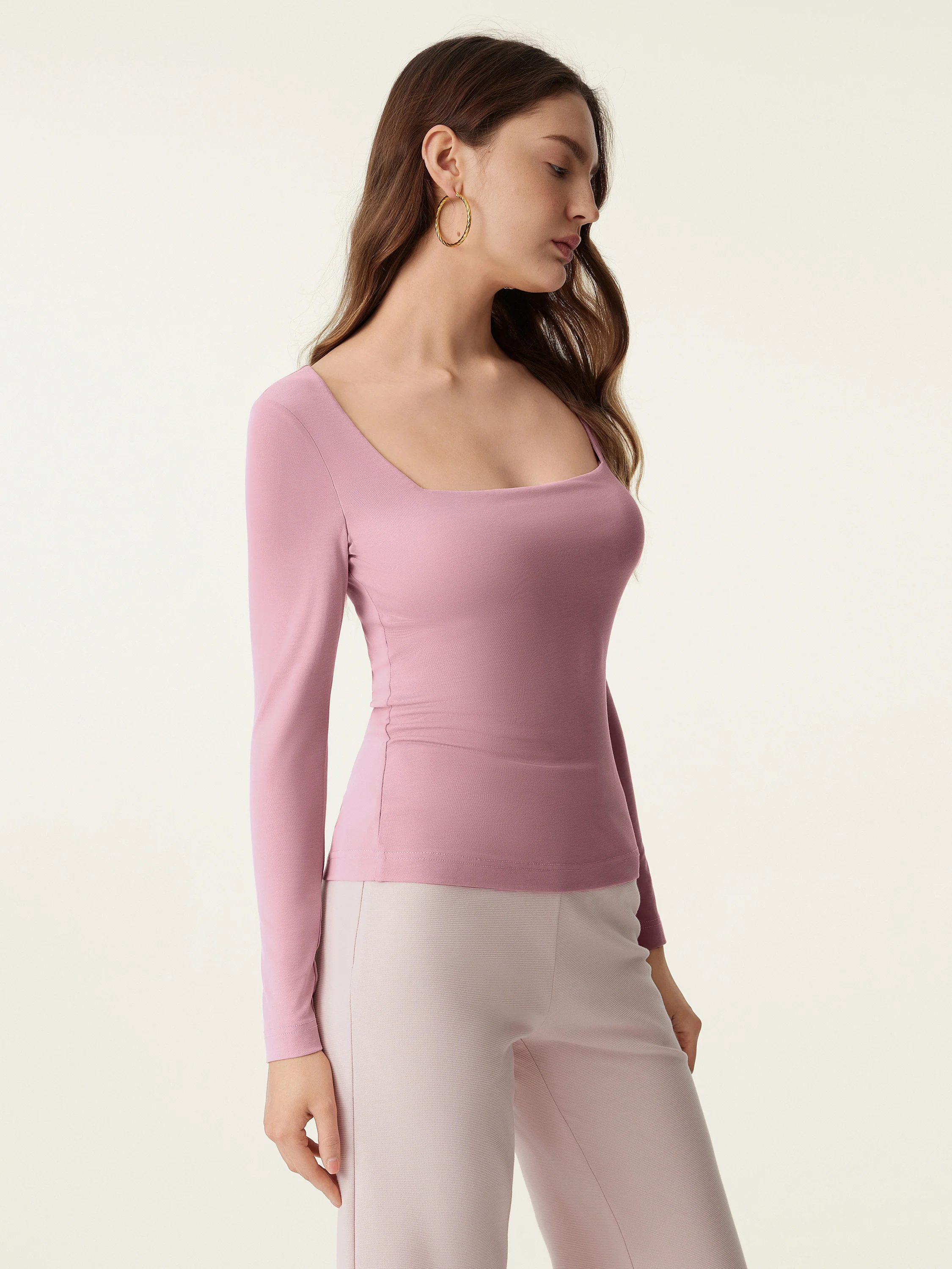 Square Neck Long Sleeve Breathable Brami