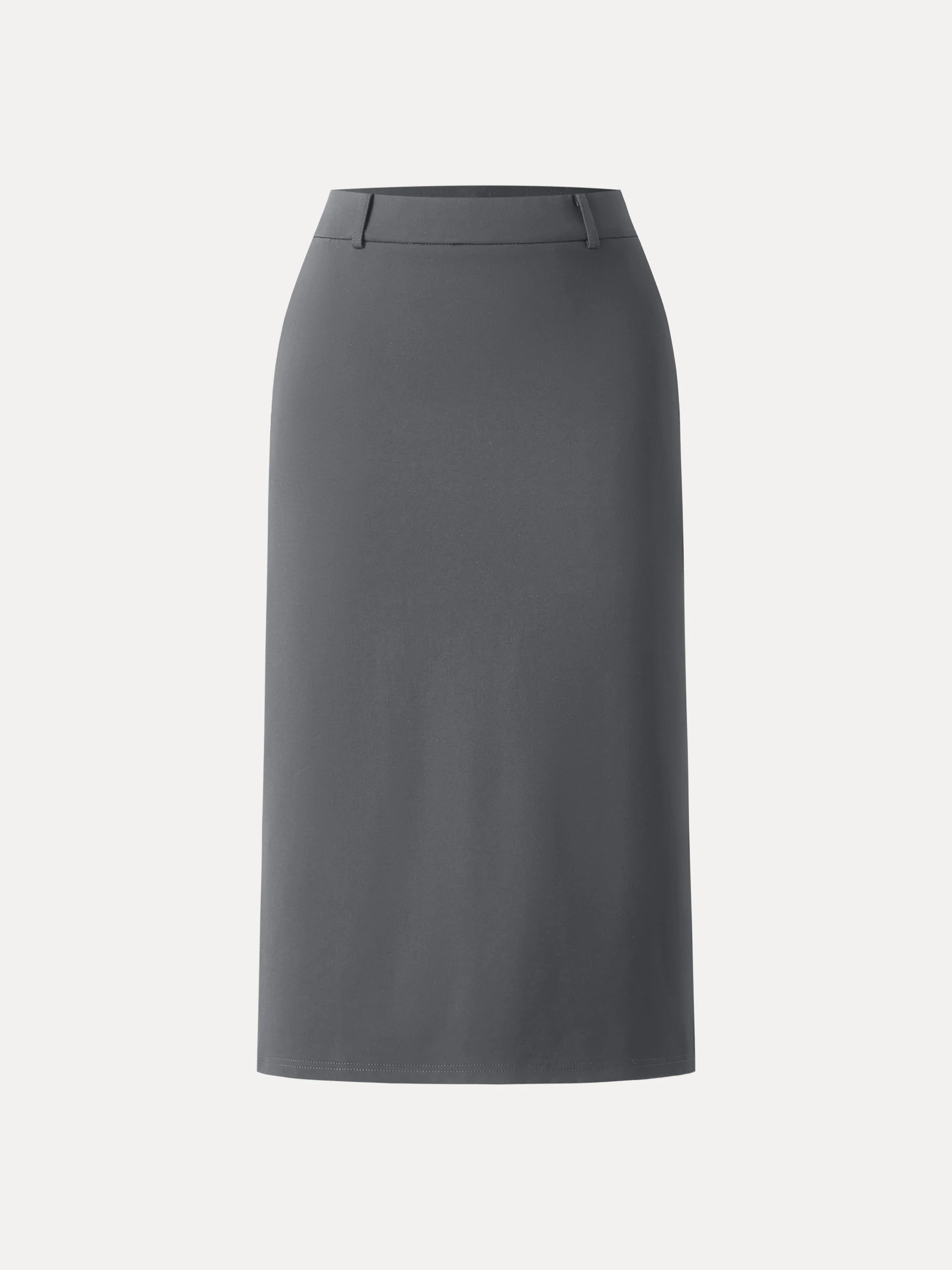 Essential A-line Midi Skirt with Zippered Pockets