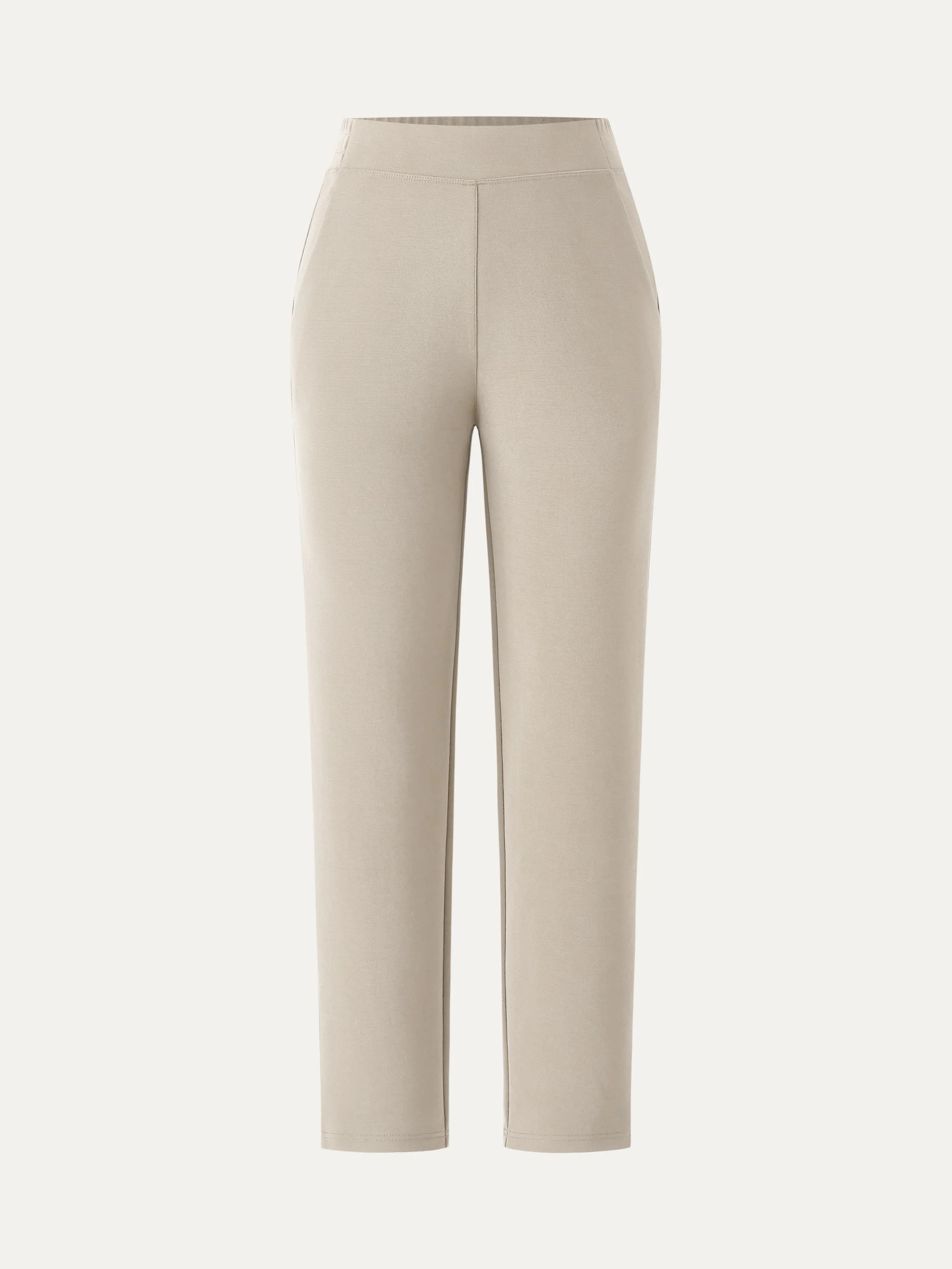 Mid Rise Pull-on Tapered Pants with Pockets