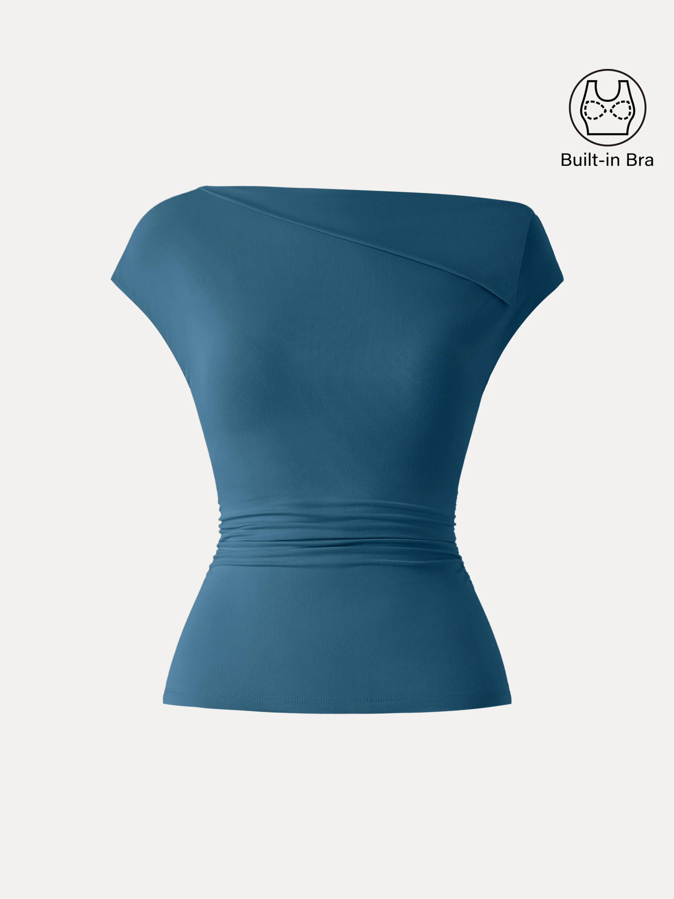 Flap Collar Side Ruched Breathable Brami