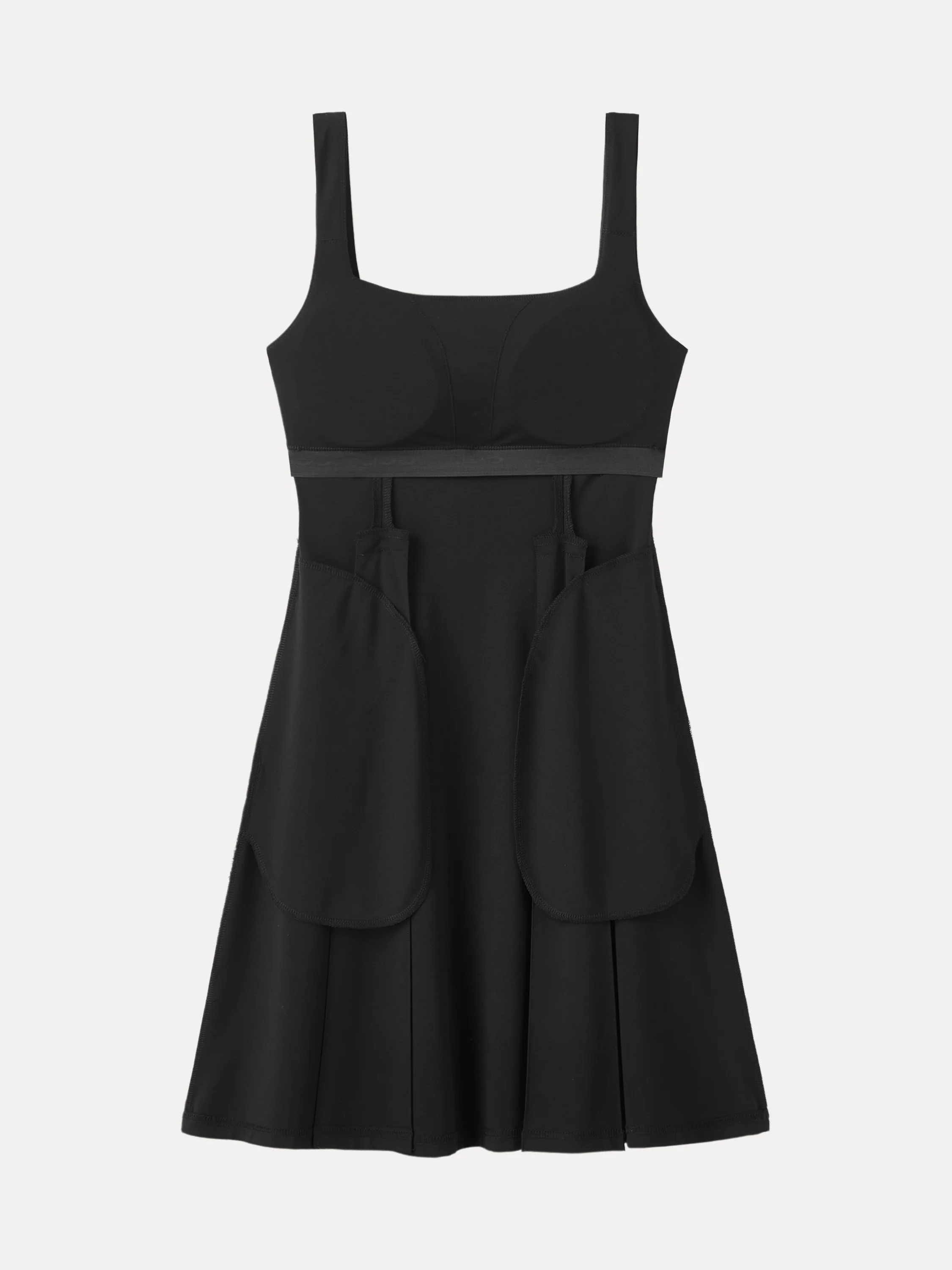 Square Neck Fit-and-flare Mini Dress