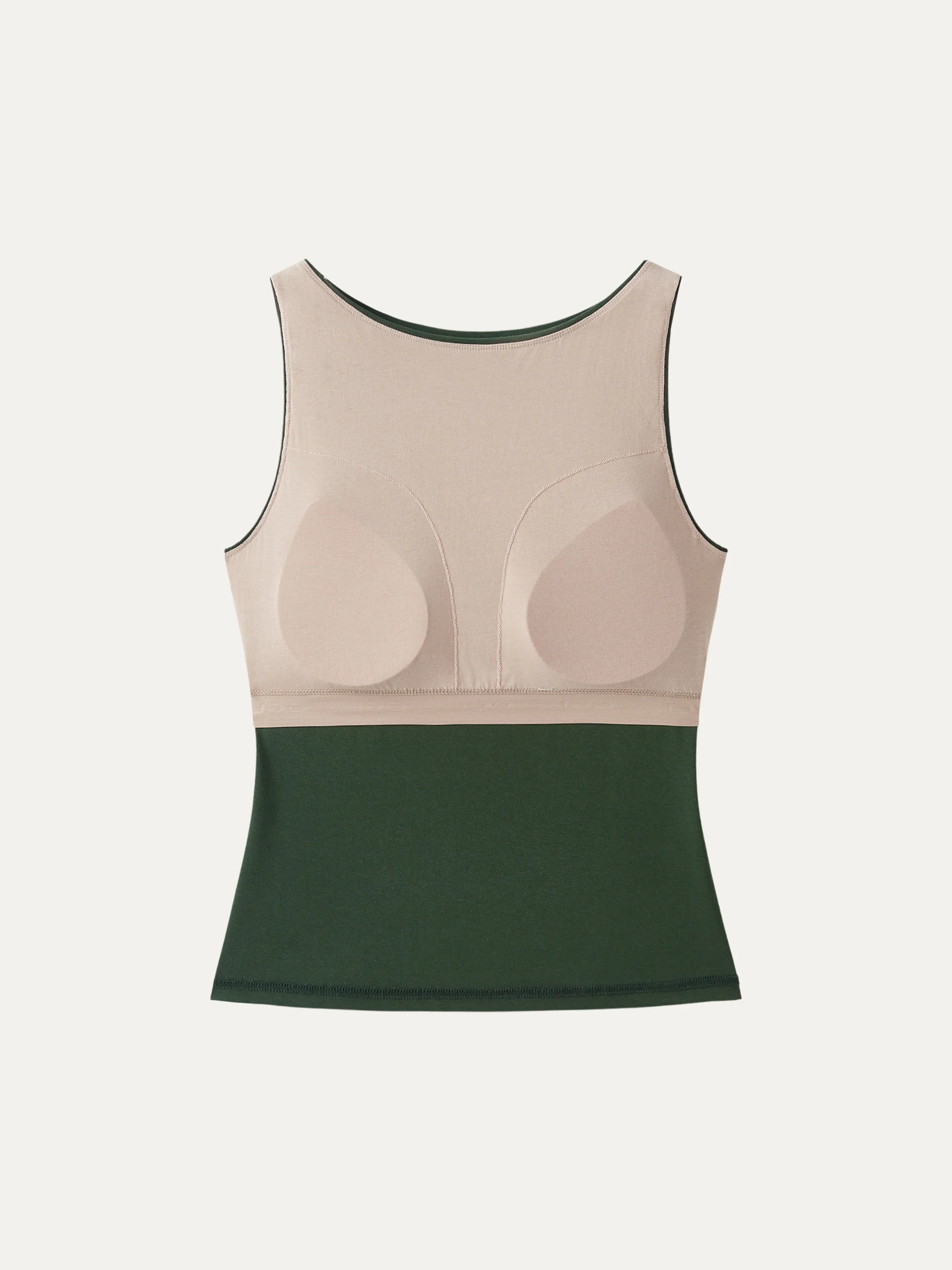 2Pcs Set Stretch Cotton Boatneck Brami Tank & Maxi Umbrella Skirt with Pockets