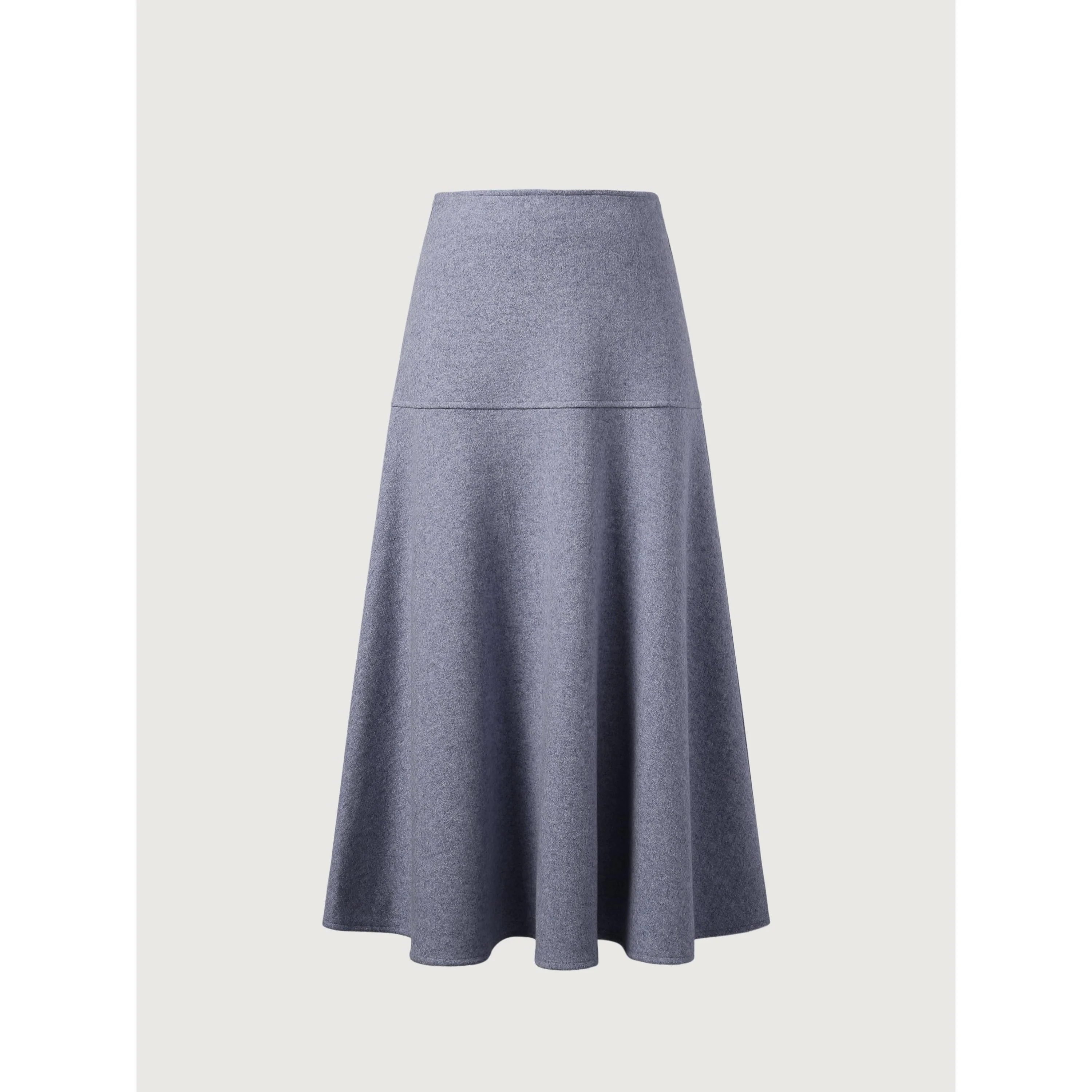 Wool-like Flared Long Skirt