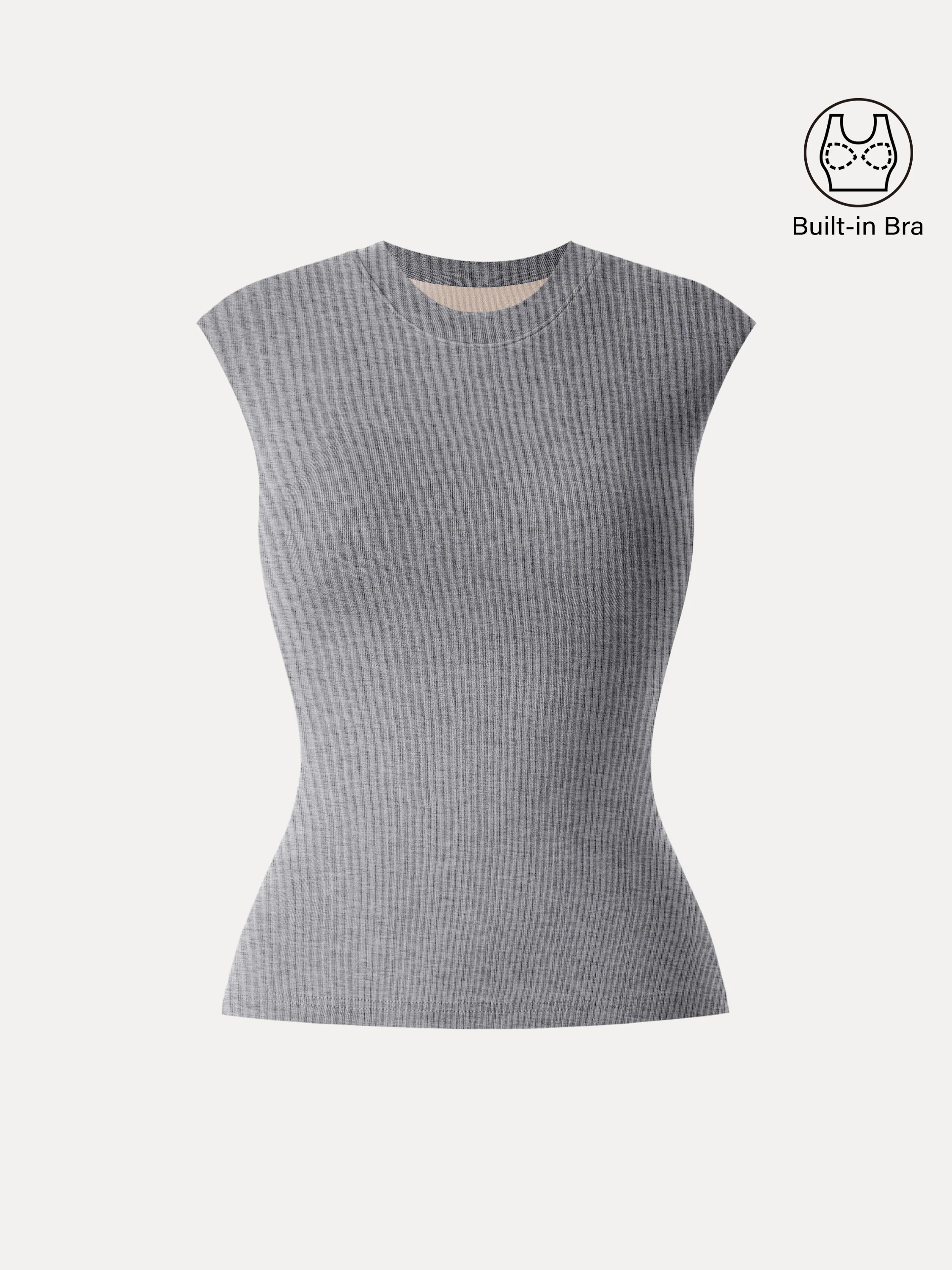Lyocell Cashmere Crew Neck Wide Shoulder Bralette