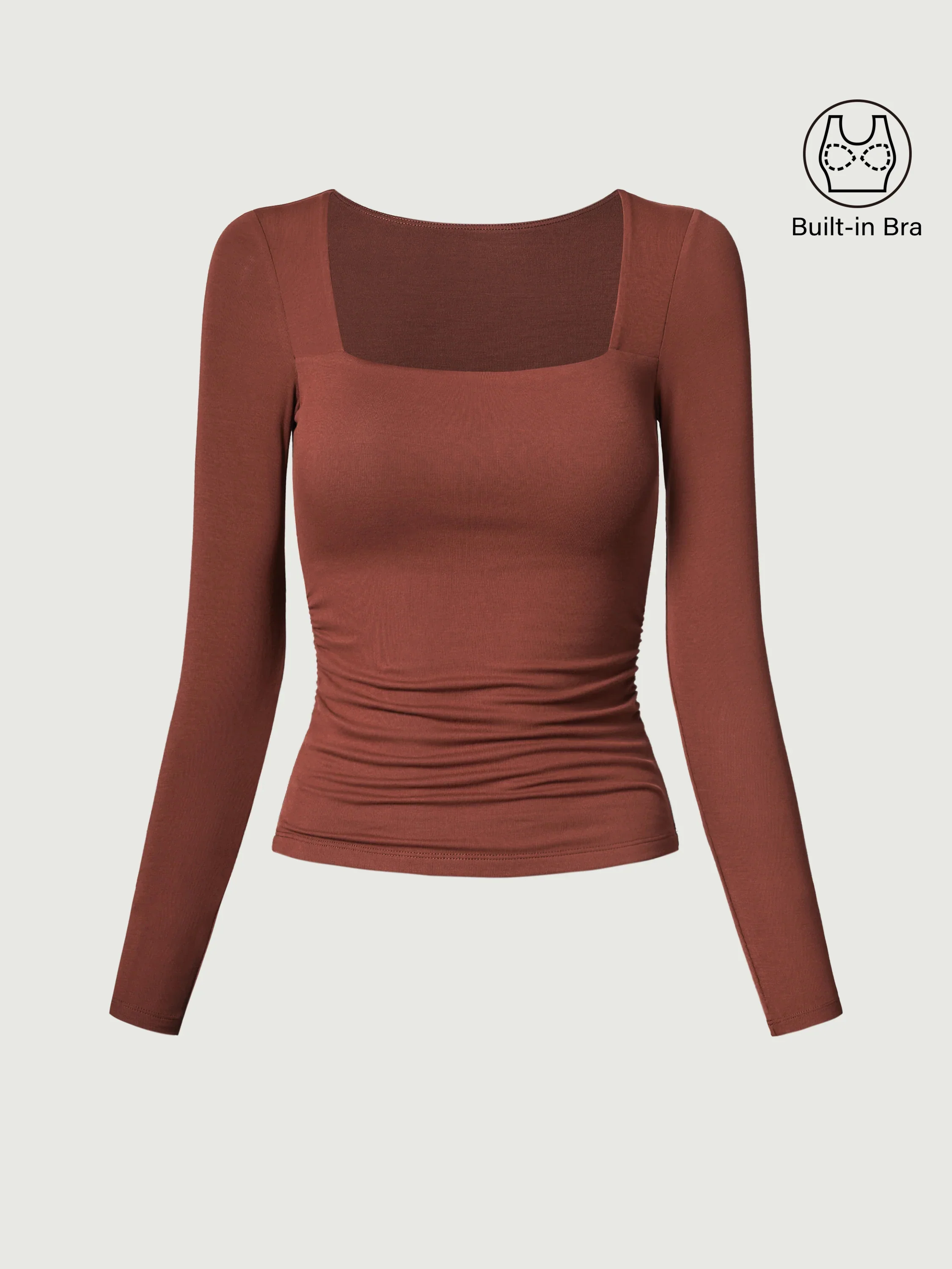 Square Neck Ruched Bra Top