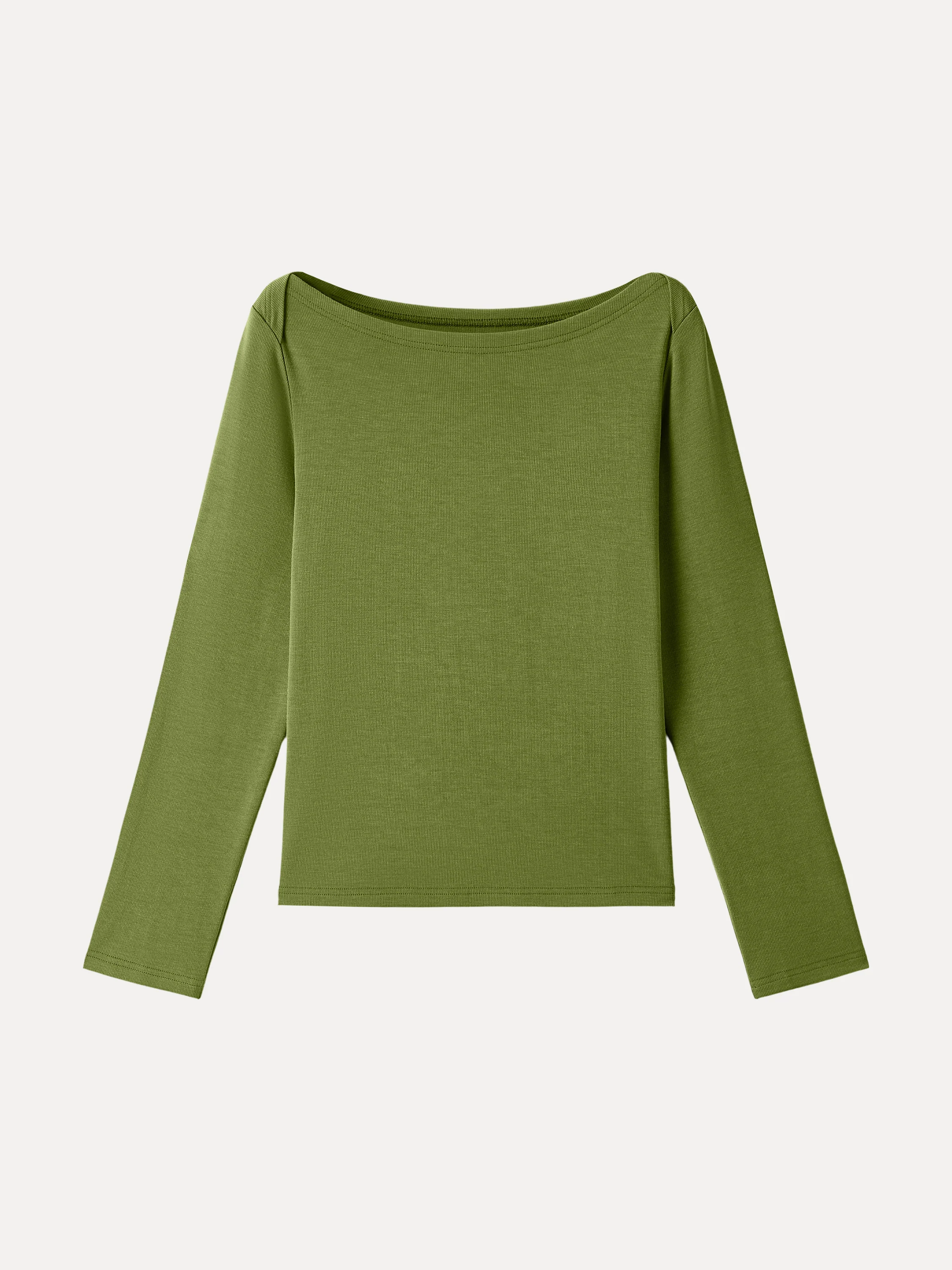 Relaxed-Fit Boatneck Long-Sleeve Top