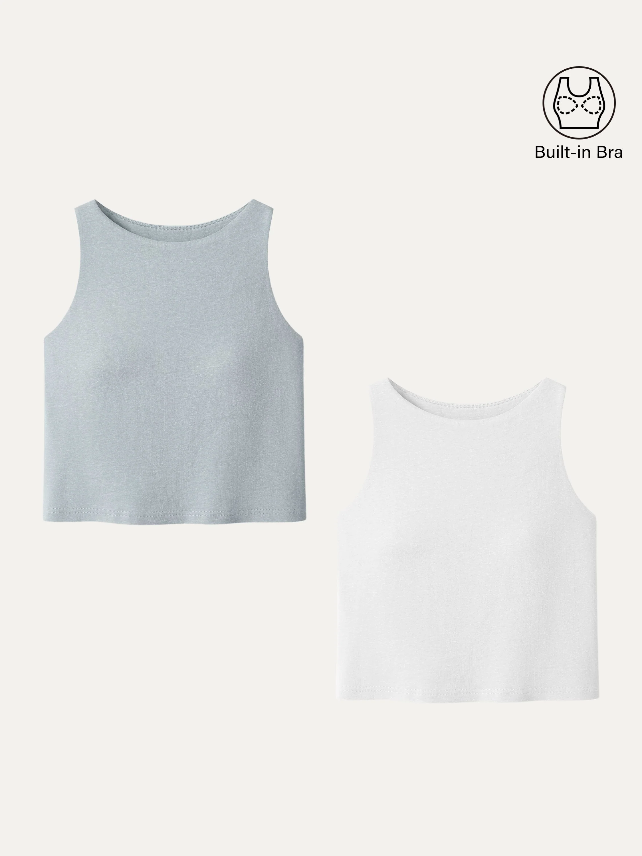 Cotton-Linen-Luxe Cropped Boatneck Brami Tank