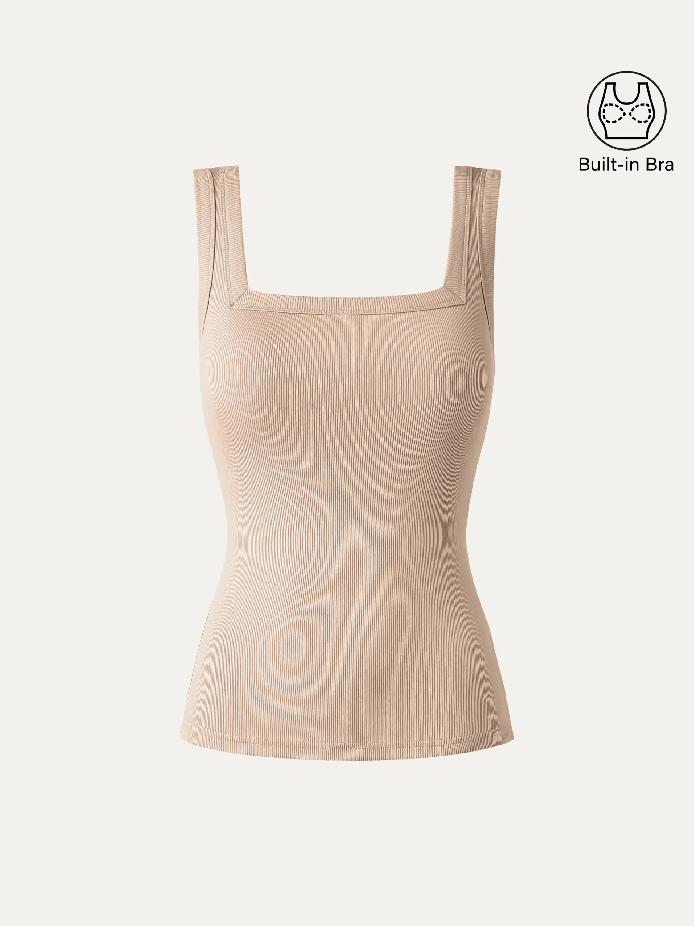 Slinky Square Open-Back Brami Tank Top
