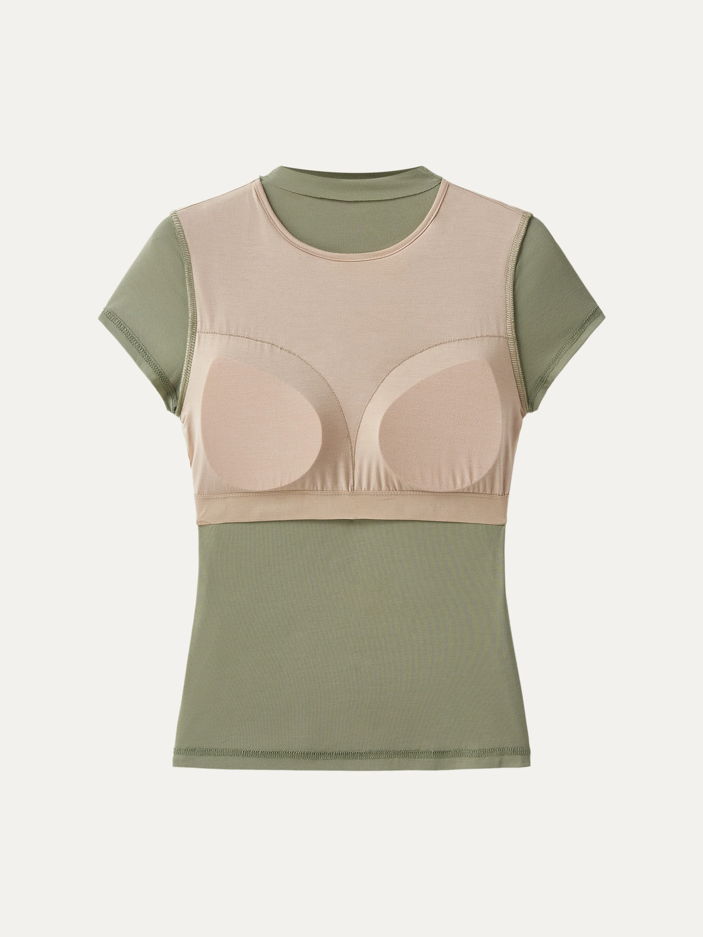 Mockneck Short Sleeve Breathable Sports Bra