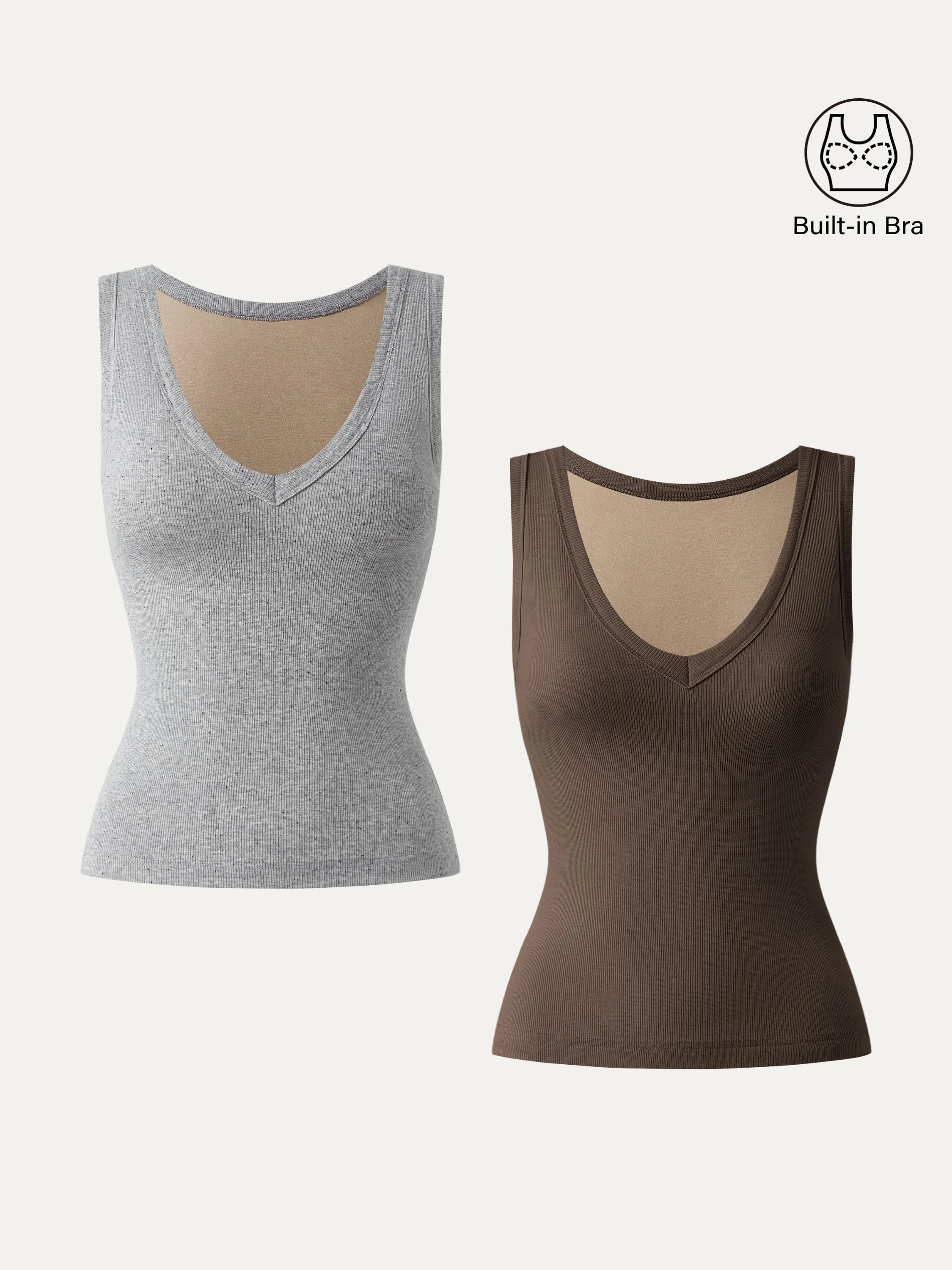 2Pcs Set Stretchy V-neck Cotton New Airy Brami Tank