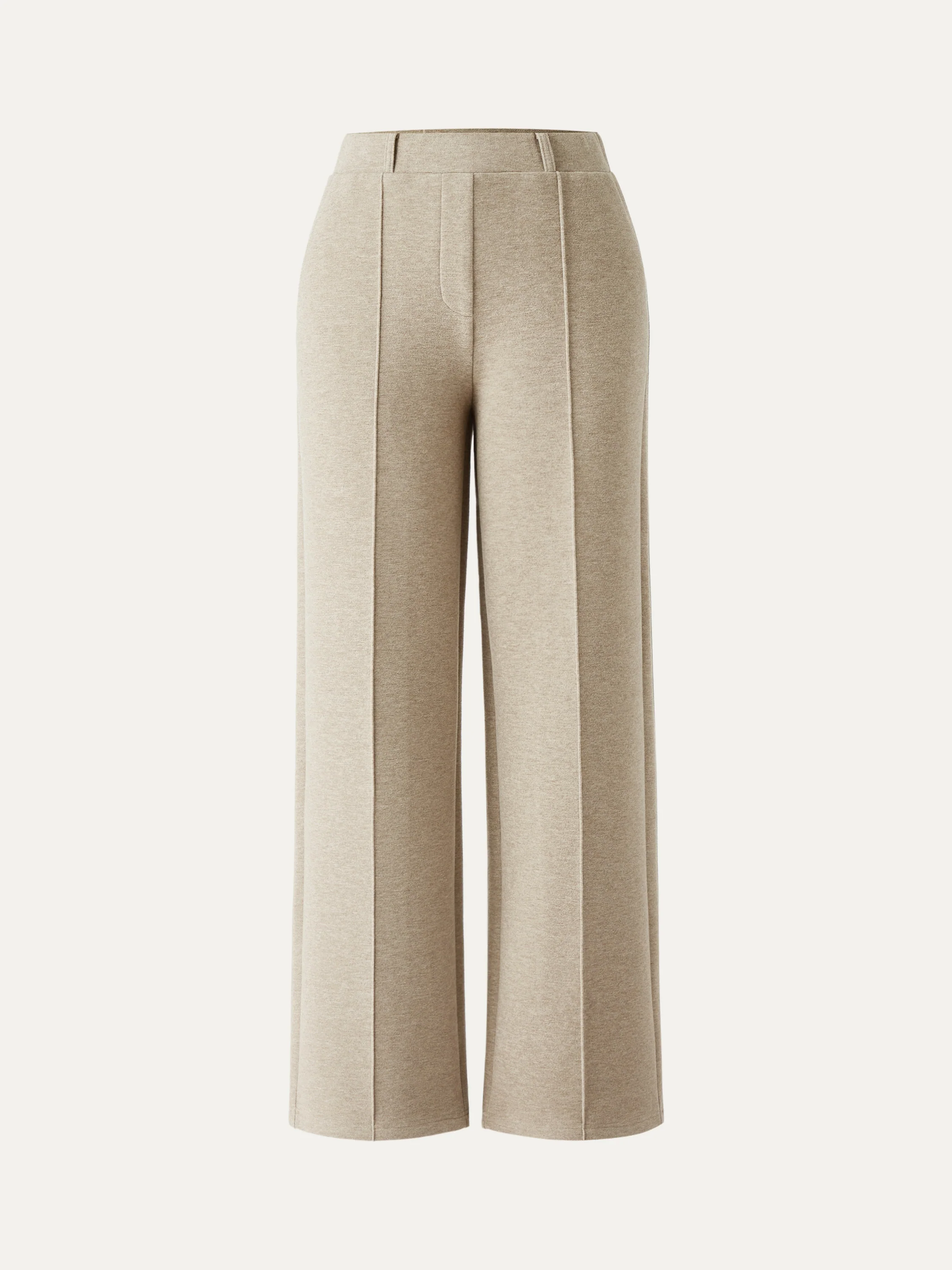 High-Waisted Straight-Leg Pull-On Trousers