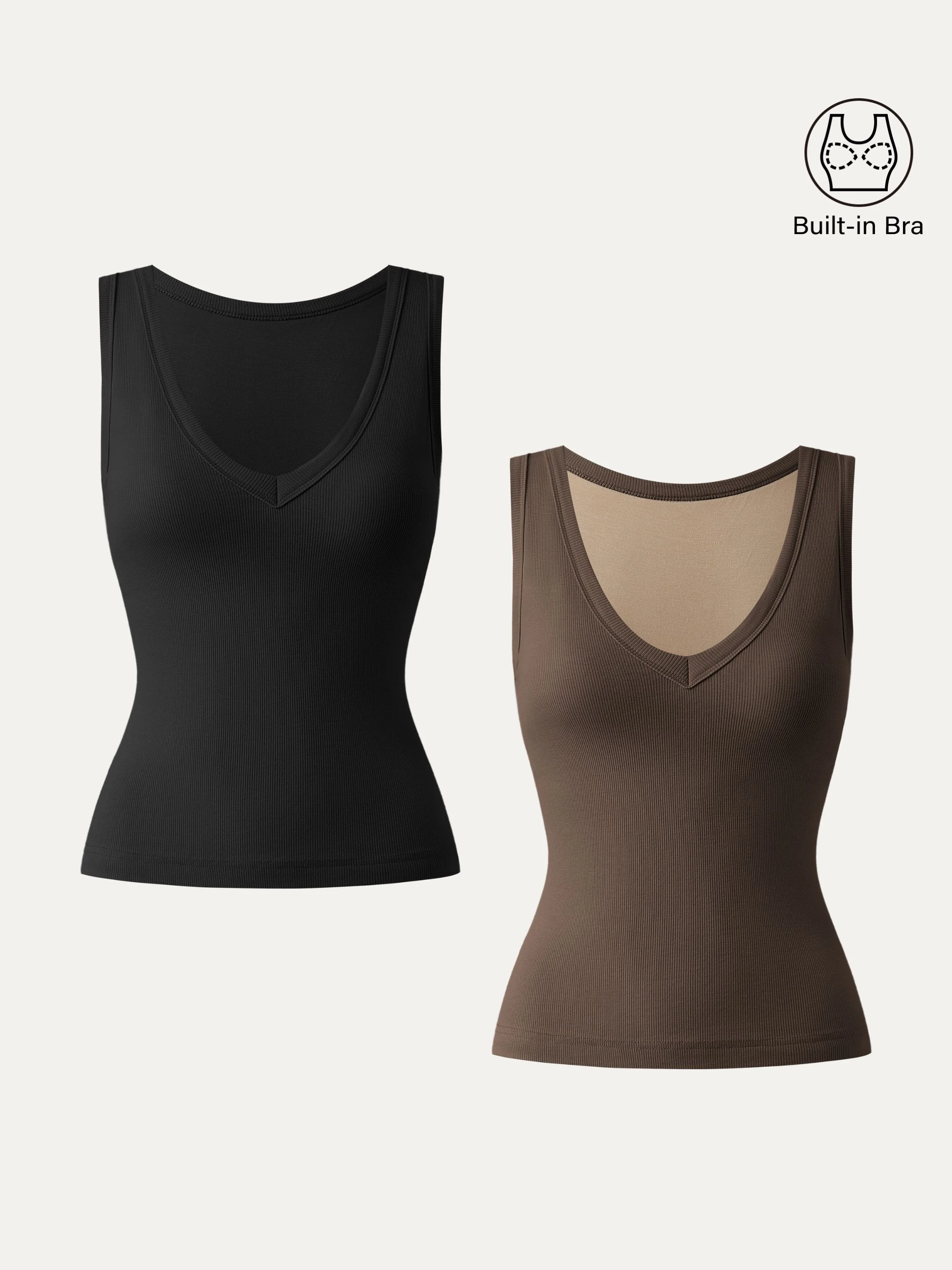 2Pcs Set Stretchy V-neck Cotton New Airy Brami Tank