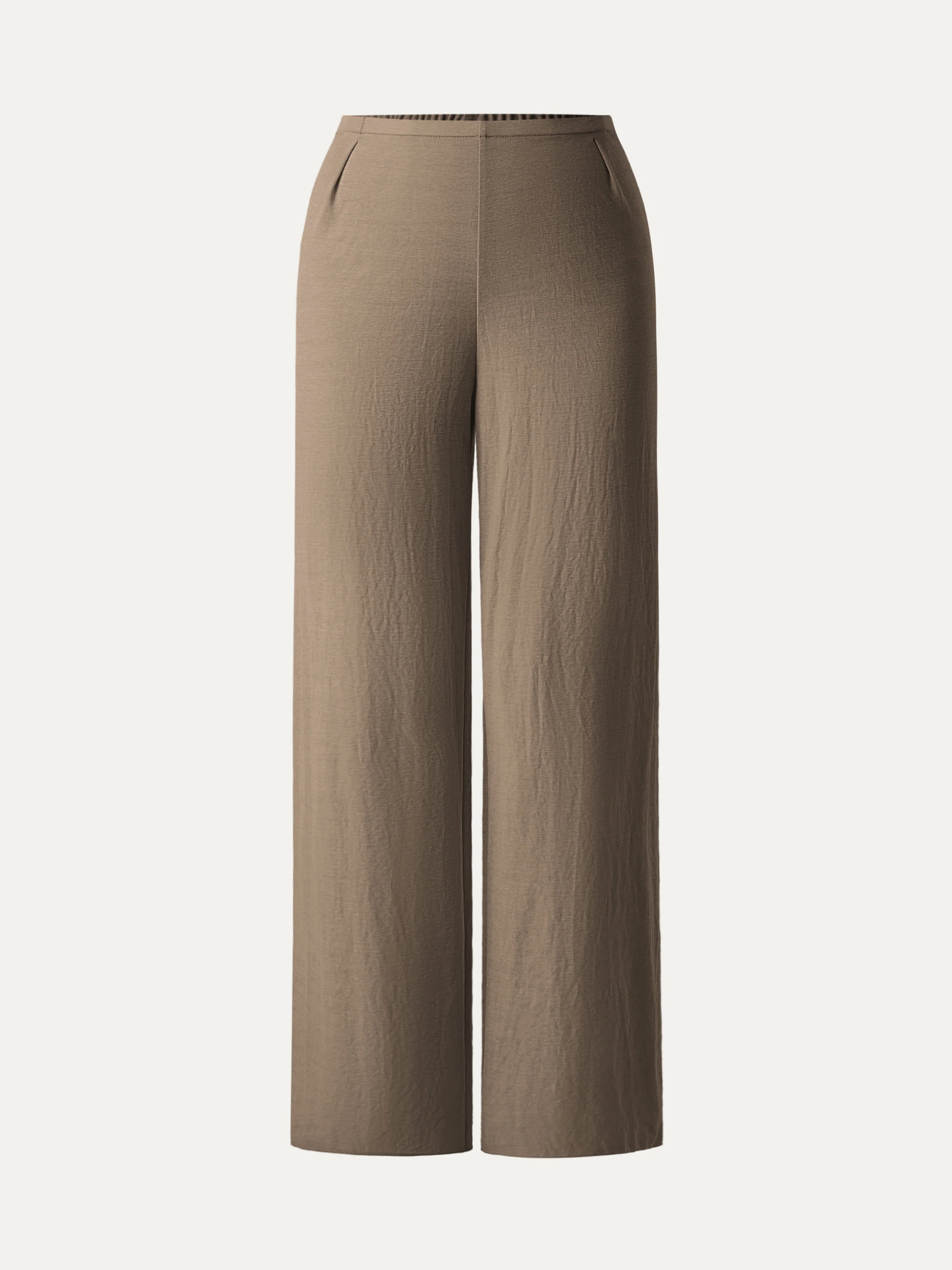 Wrinkle-resistant Cotton Linen Mid-rise Straight-leg Pants