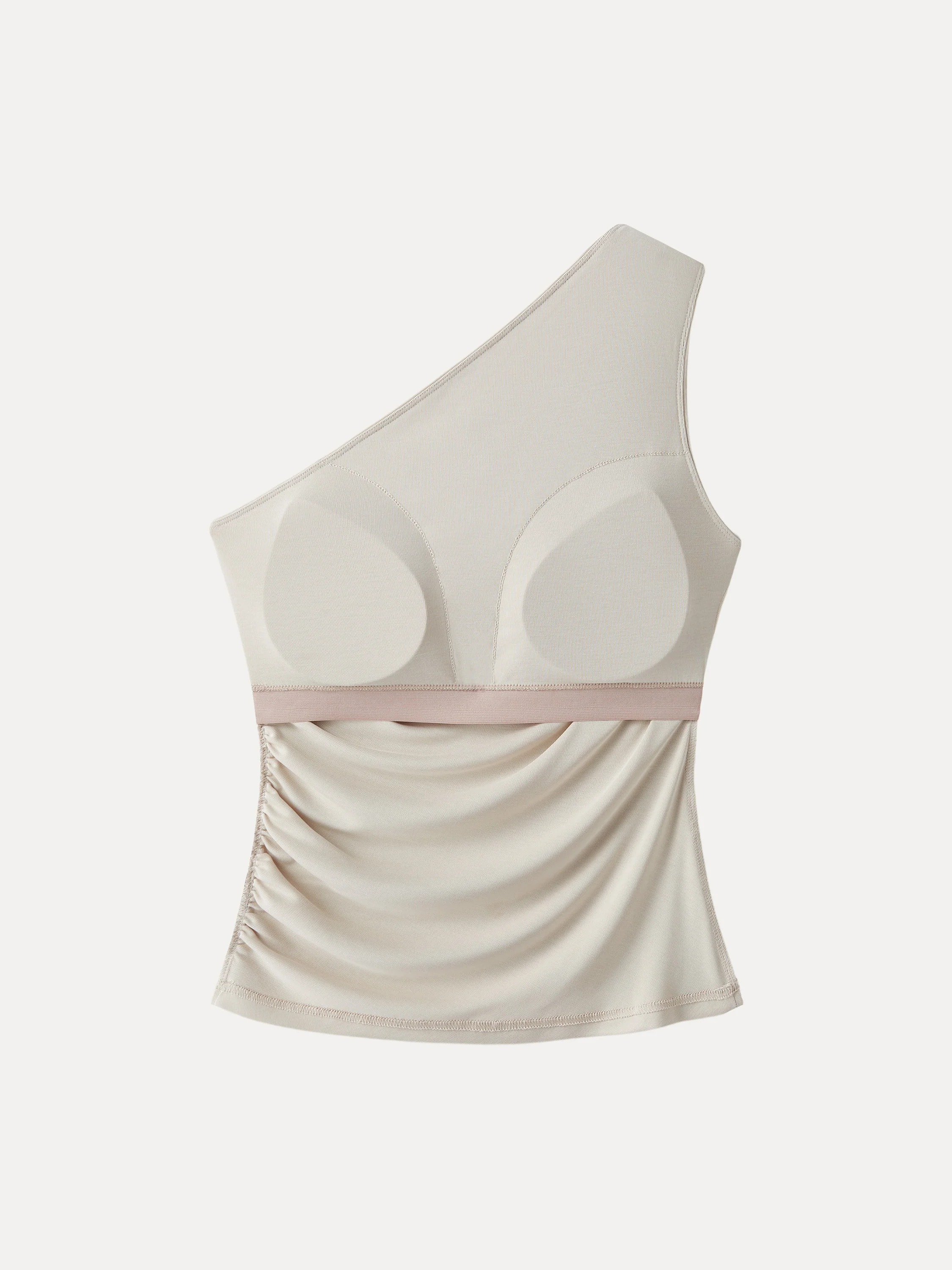 Sandwashed One-Shoulder Ruched Bra