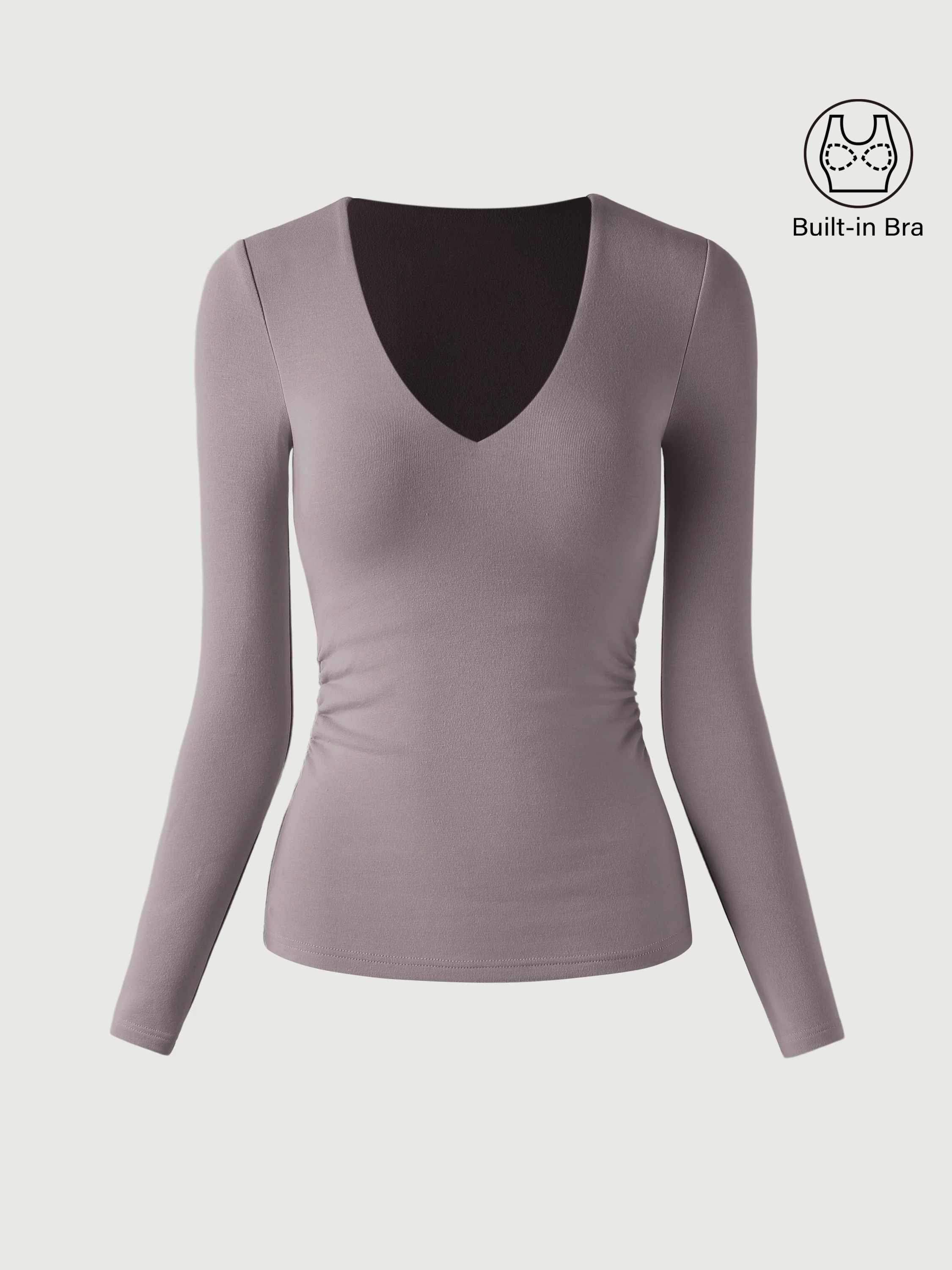 V-Neck Ruched Sides Bra Top