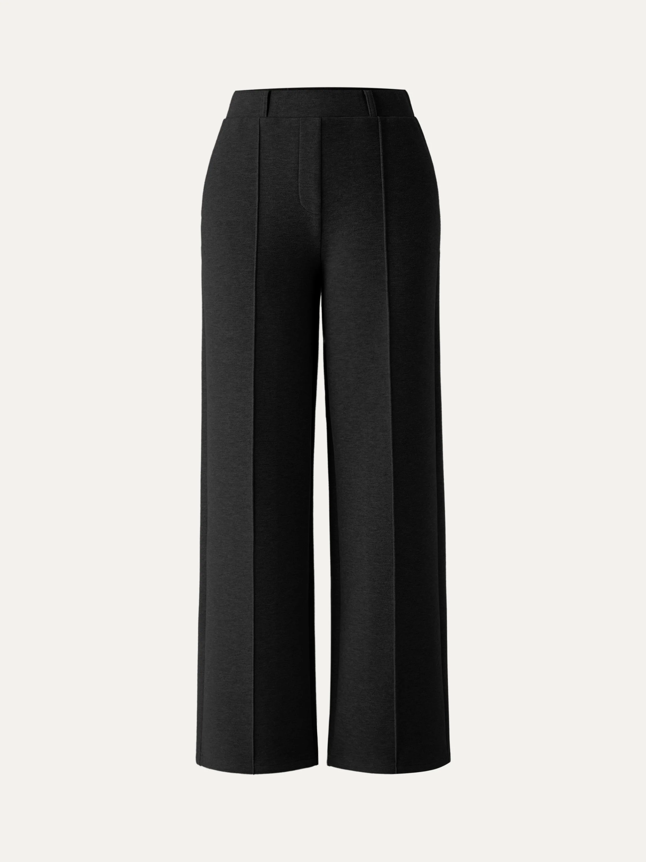 High-Waisted Straight-Leg Pull-On Trousers