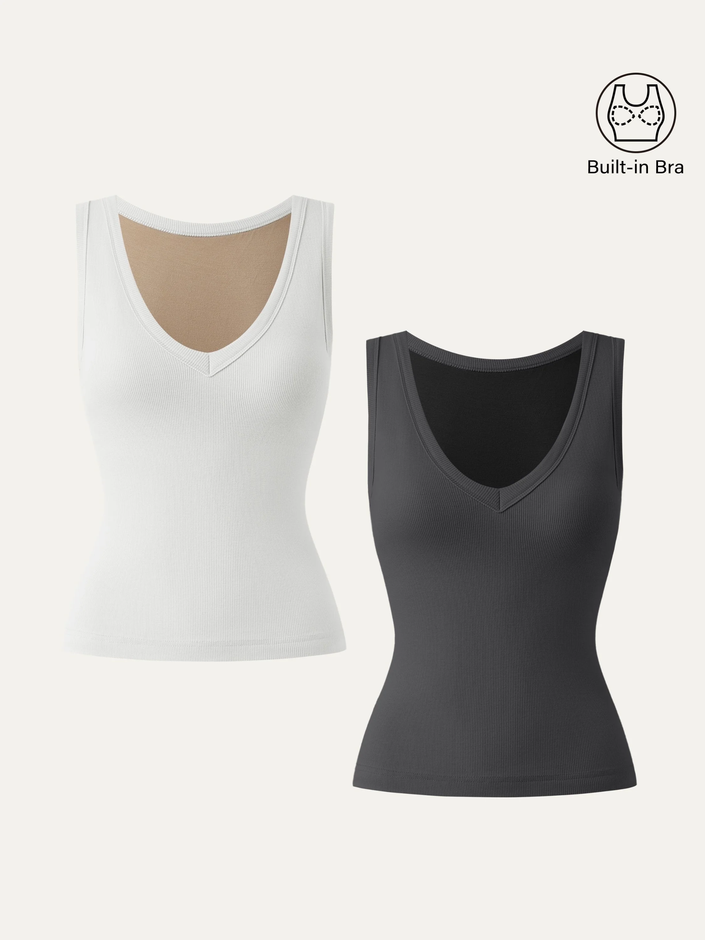2Pcs Set Stretchy V-neck Cotton New Airy Brami Tank