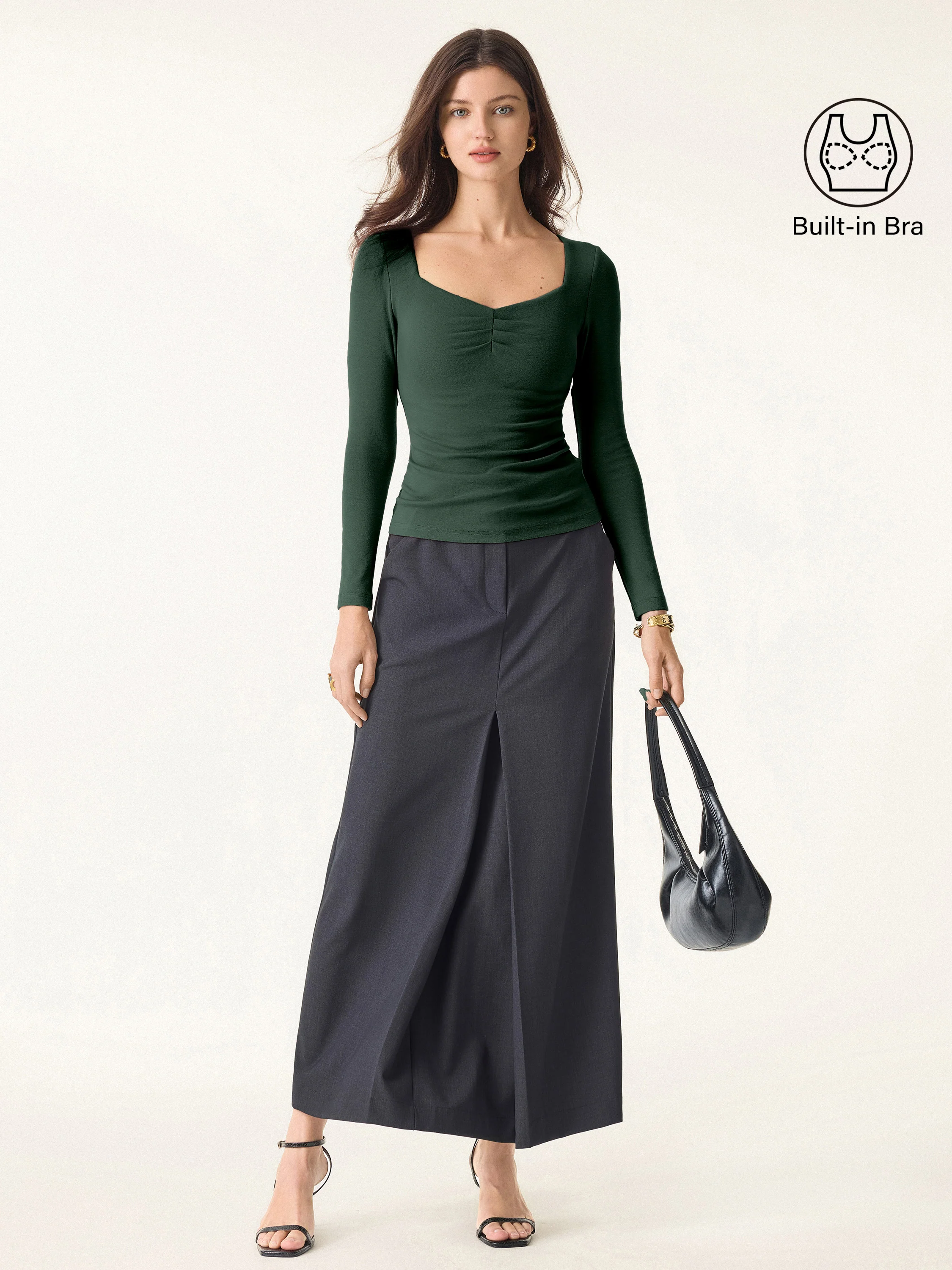 Warm Light Diamond Neck Tucked Bra Top