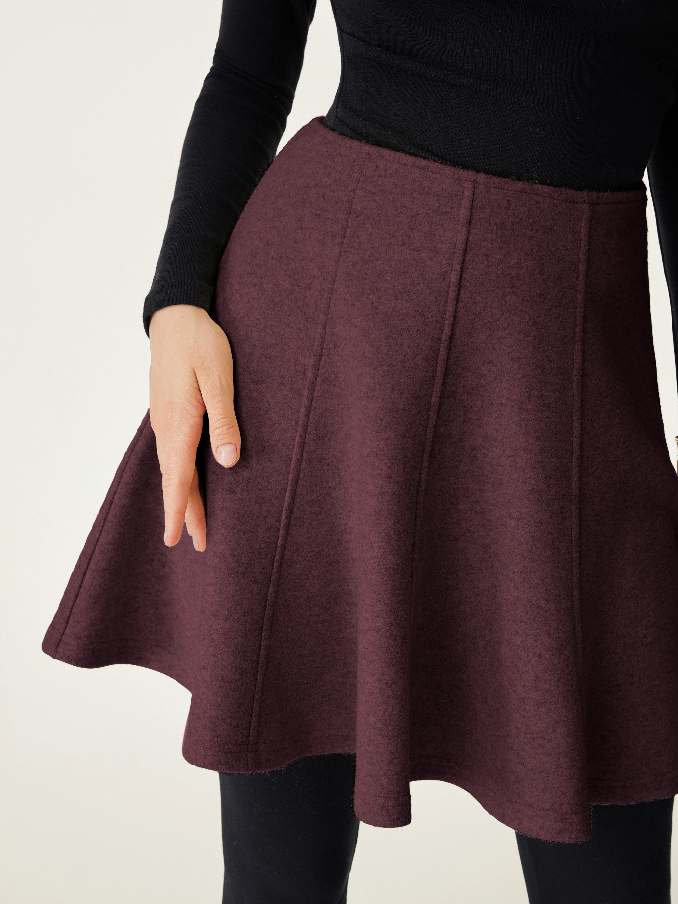 High-Waisted Flared Hem Mini Skirt