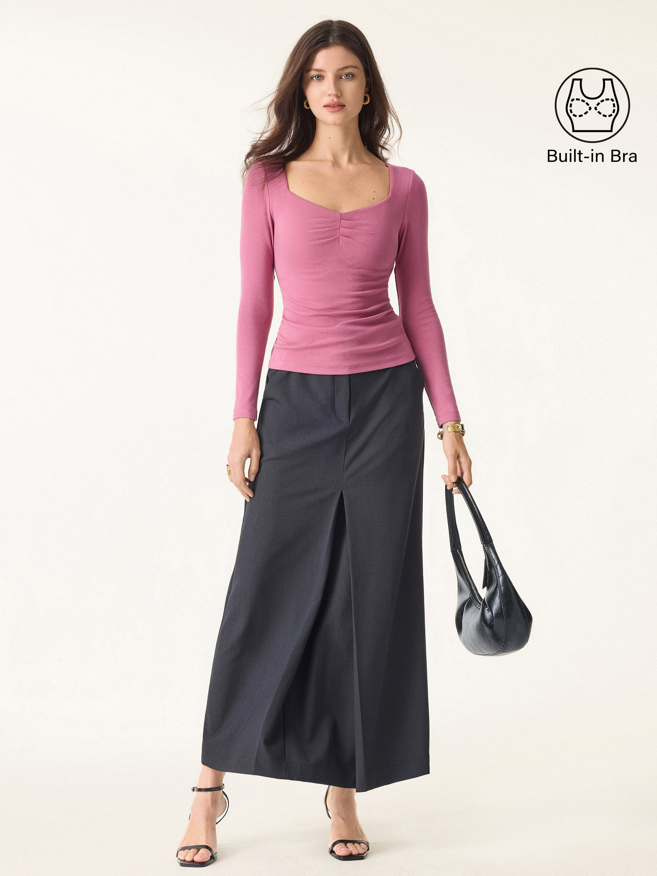 Warm Light Diamond Neck Tucked Bra Top