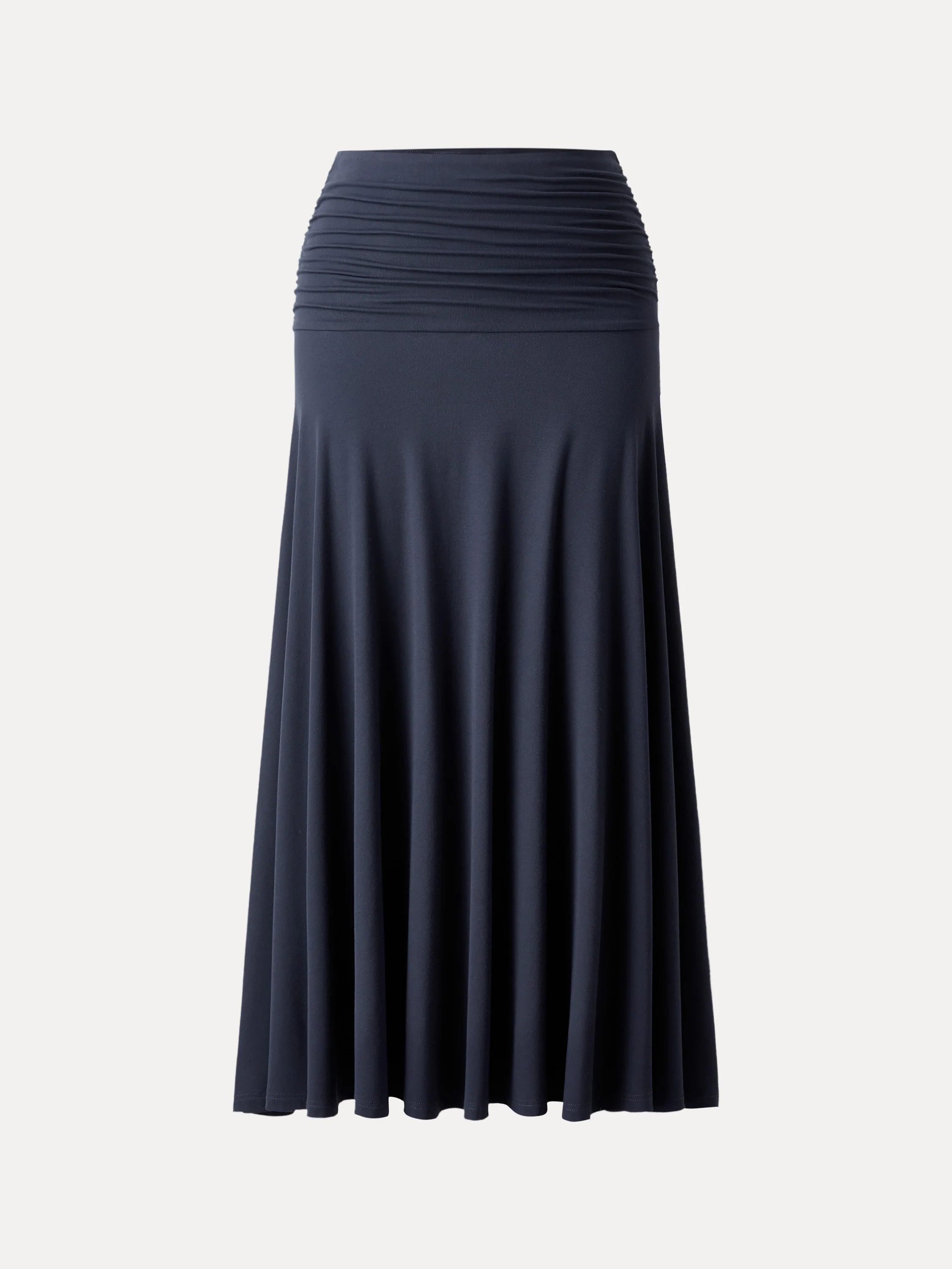 Super Soft Mid Rise A-line Ruched Maxi Skirt