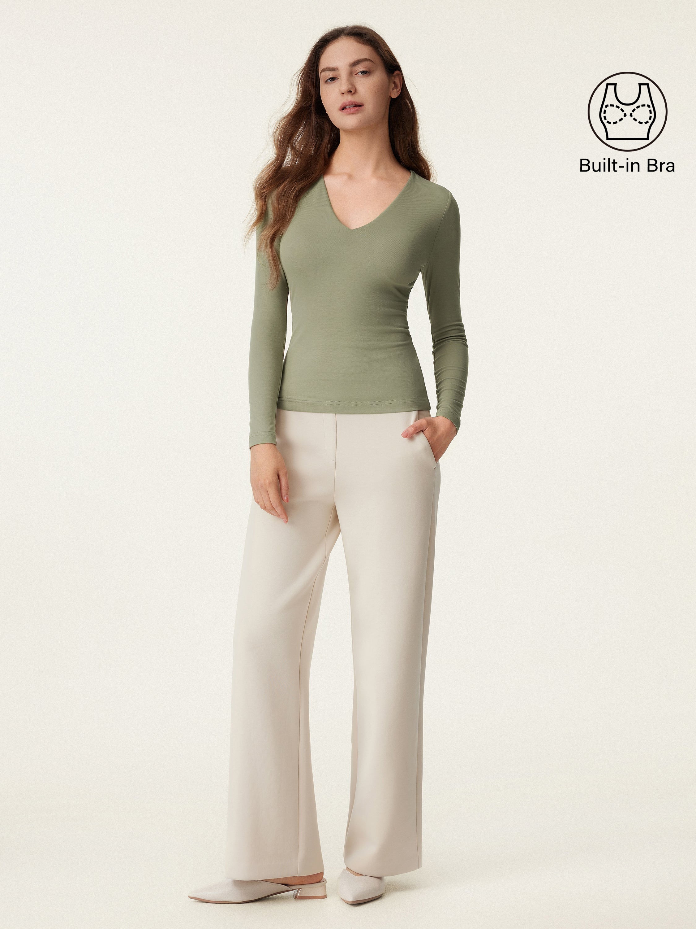 V-neck Long Sleeve Breathable Bra