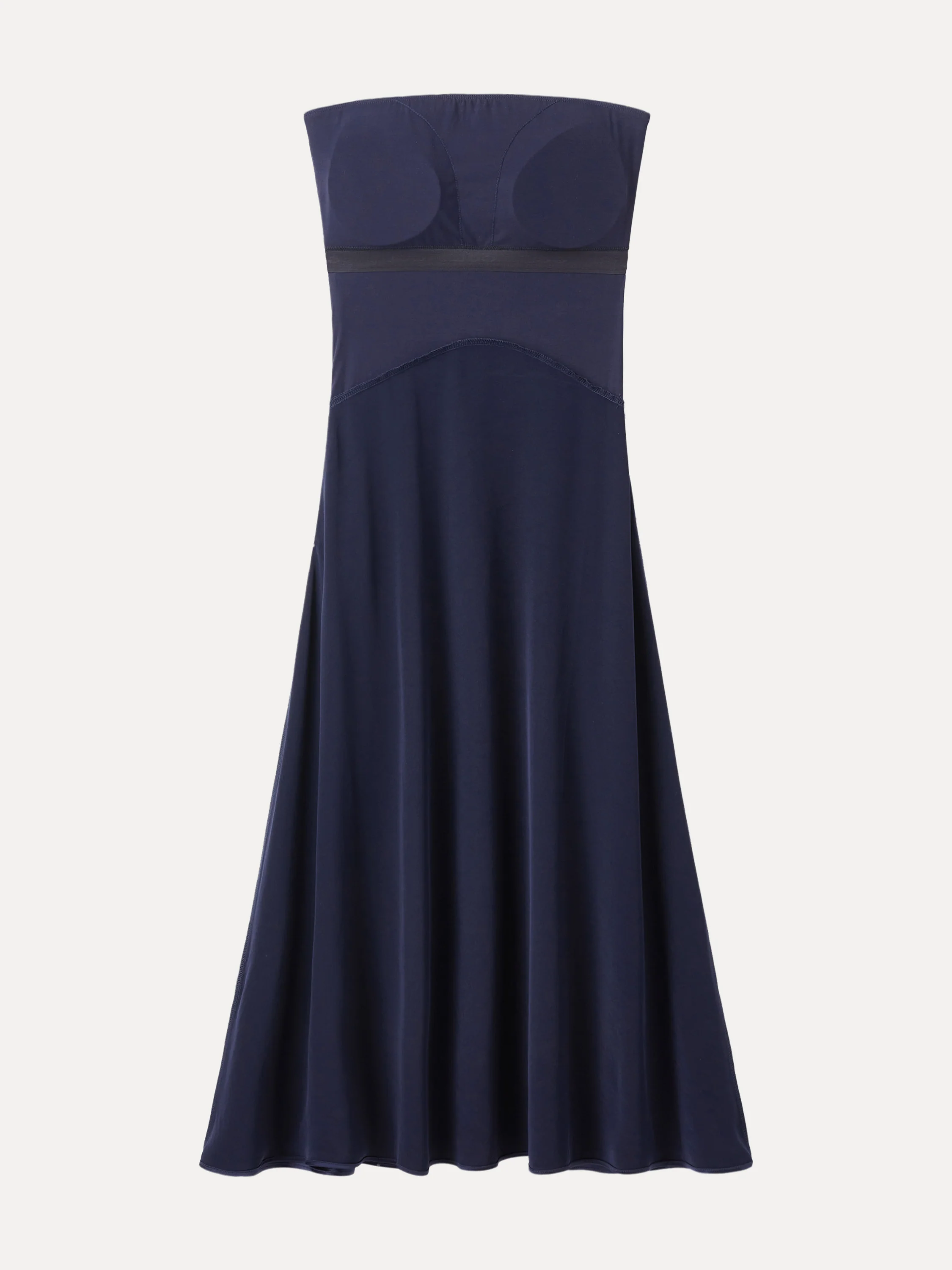 Midnight Acetate Non-slip Strapless Midi Dress