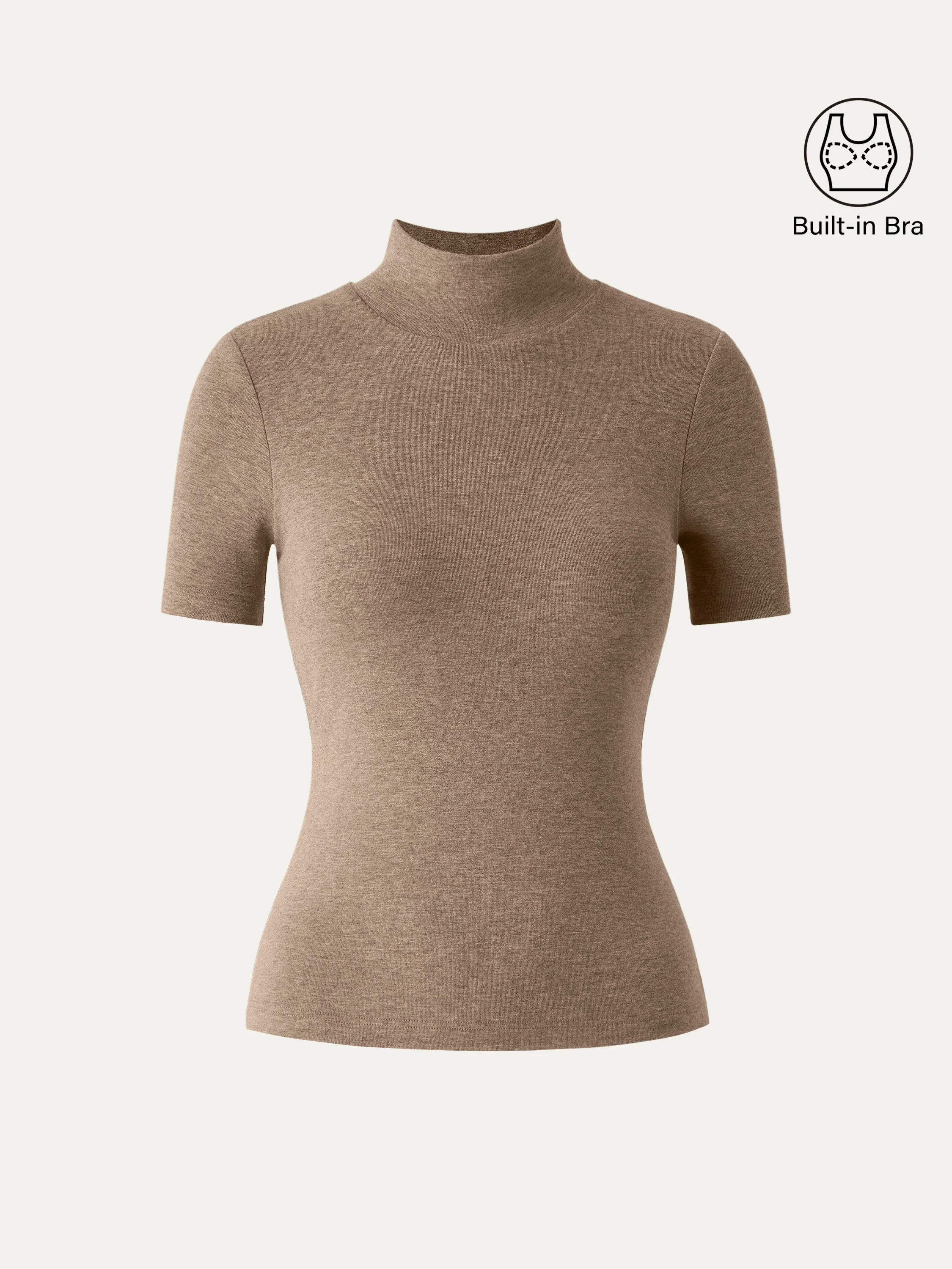 Soft Thermal Mockneck Short Sleeve Brami Top