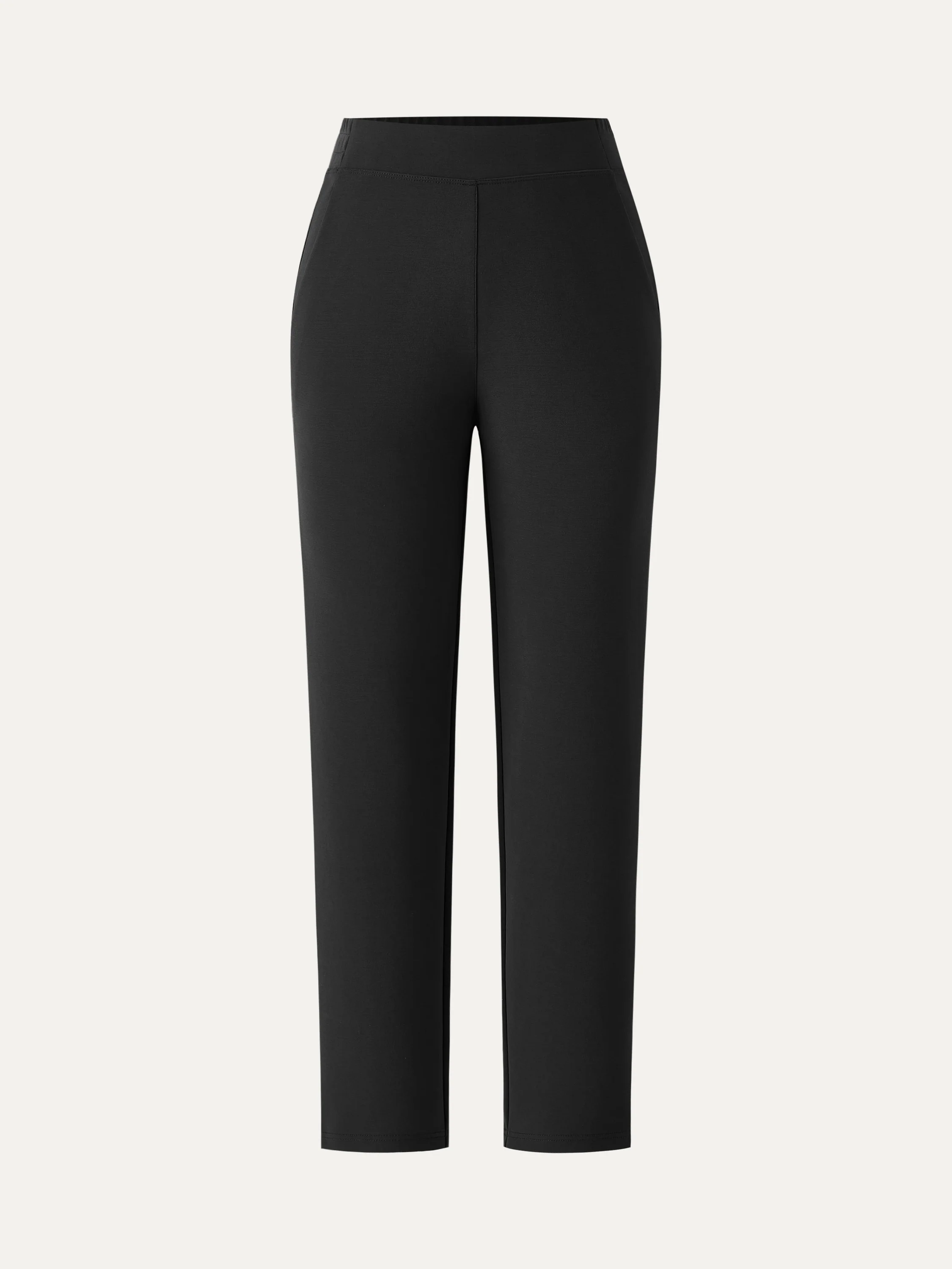 Mid Rise Pull-on Tapered Pants with Pockets