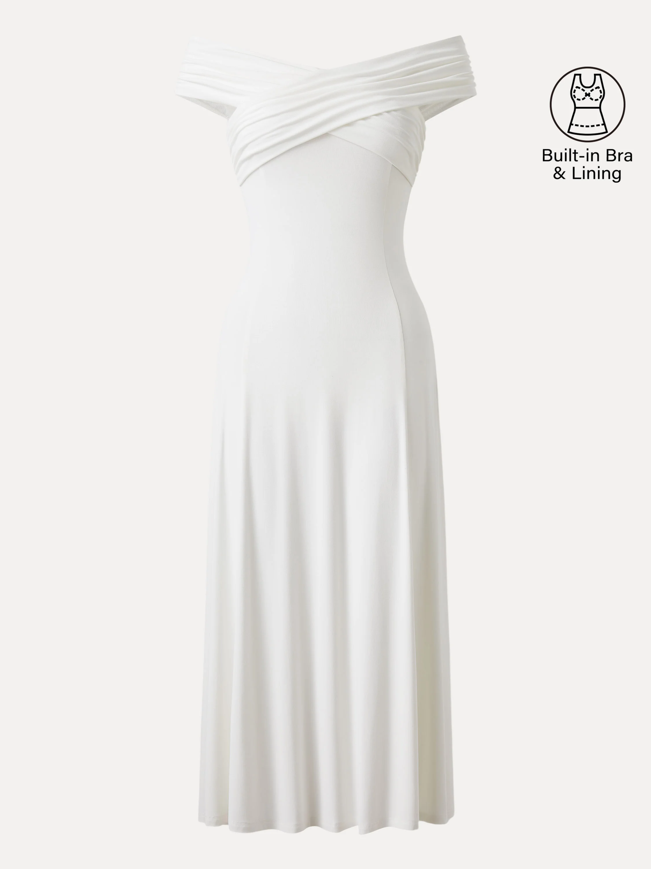 Flowy Criss Cross Off-shoulder Midi Brami Dress