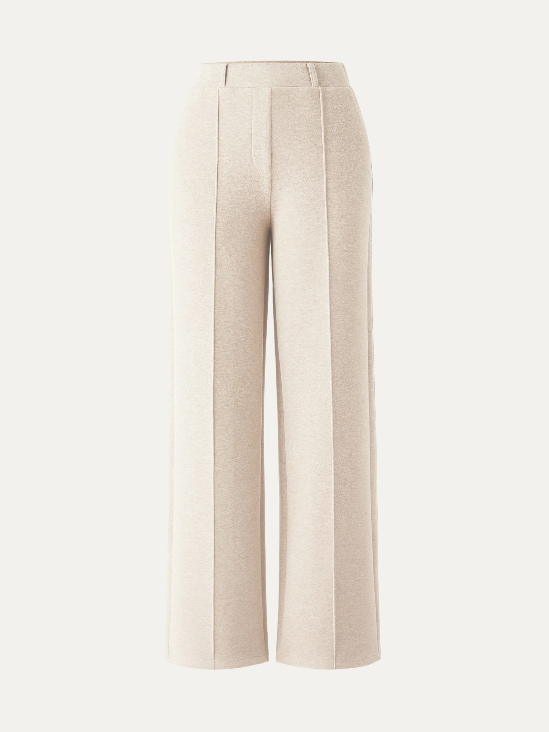 High-Waisted Straight-Leg Pull-On Trousers