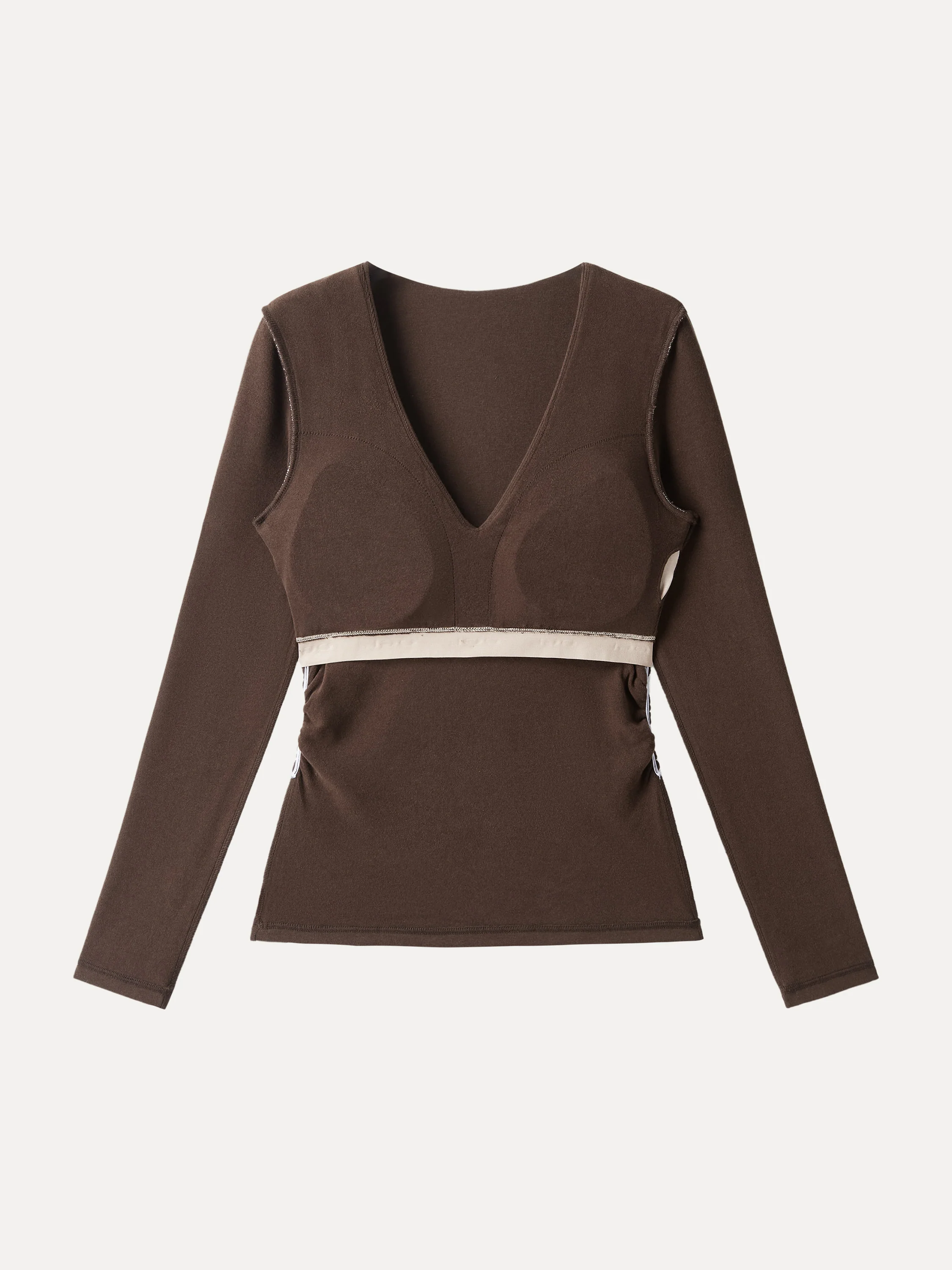 V-Neck Ruched Sides Bra Top