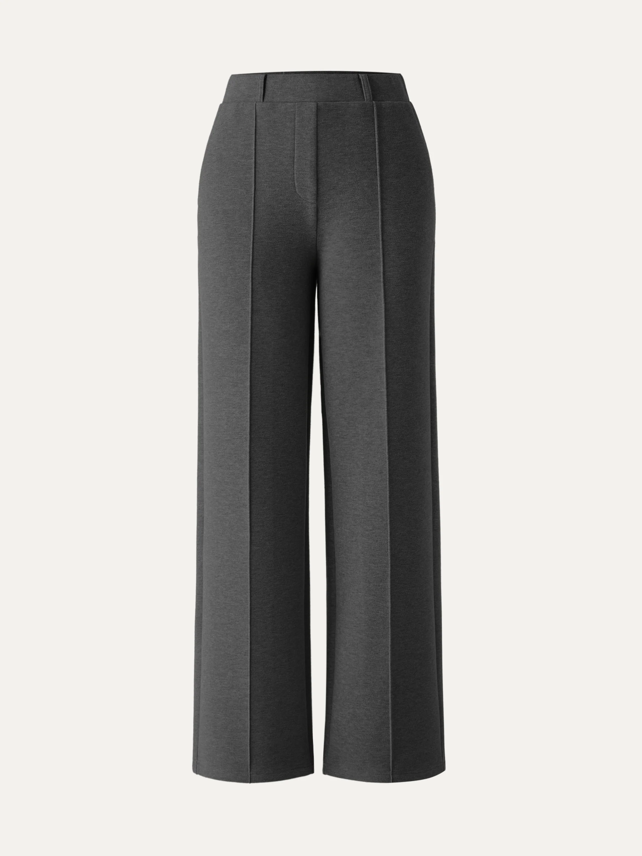 High-Waisted Straight-Leg Pull-On Trousers