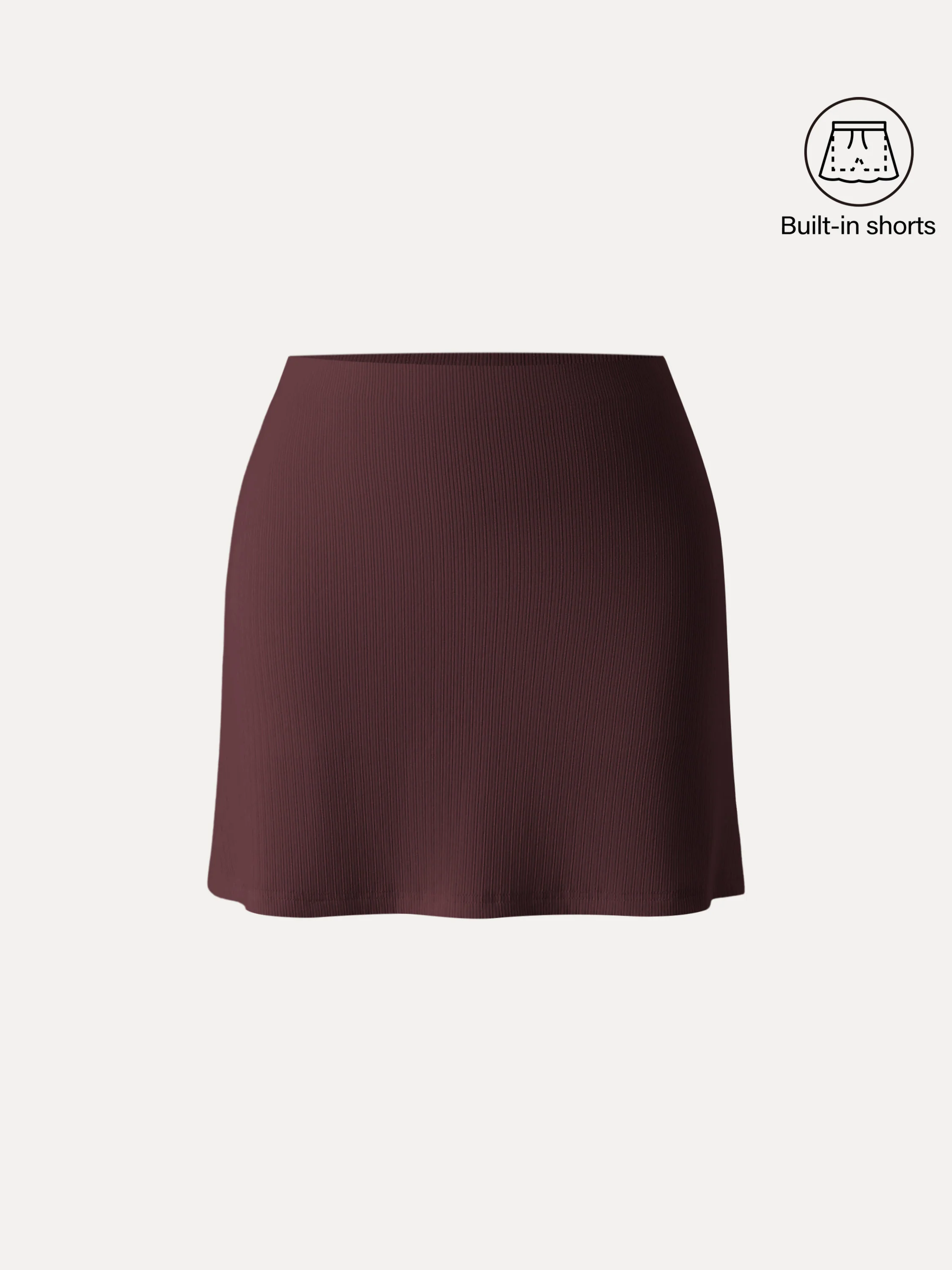 Stretch Cotton Pointelle A-line Mini Skirt with Built-in Shorts