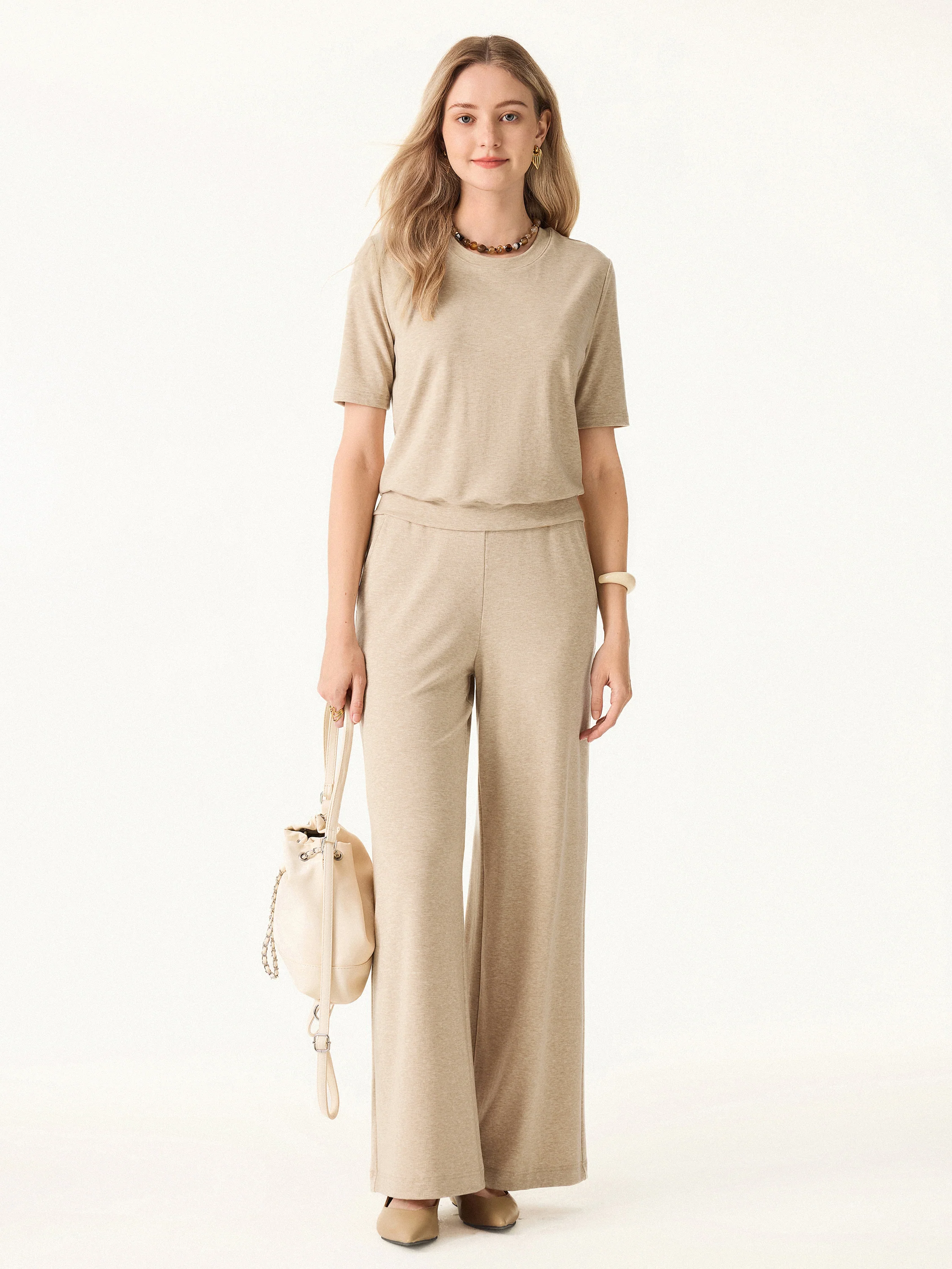 Lyocell Wool Crewneck Bra with Banded Hem