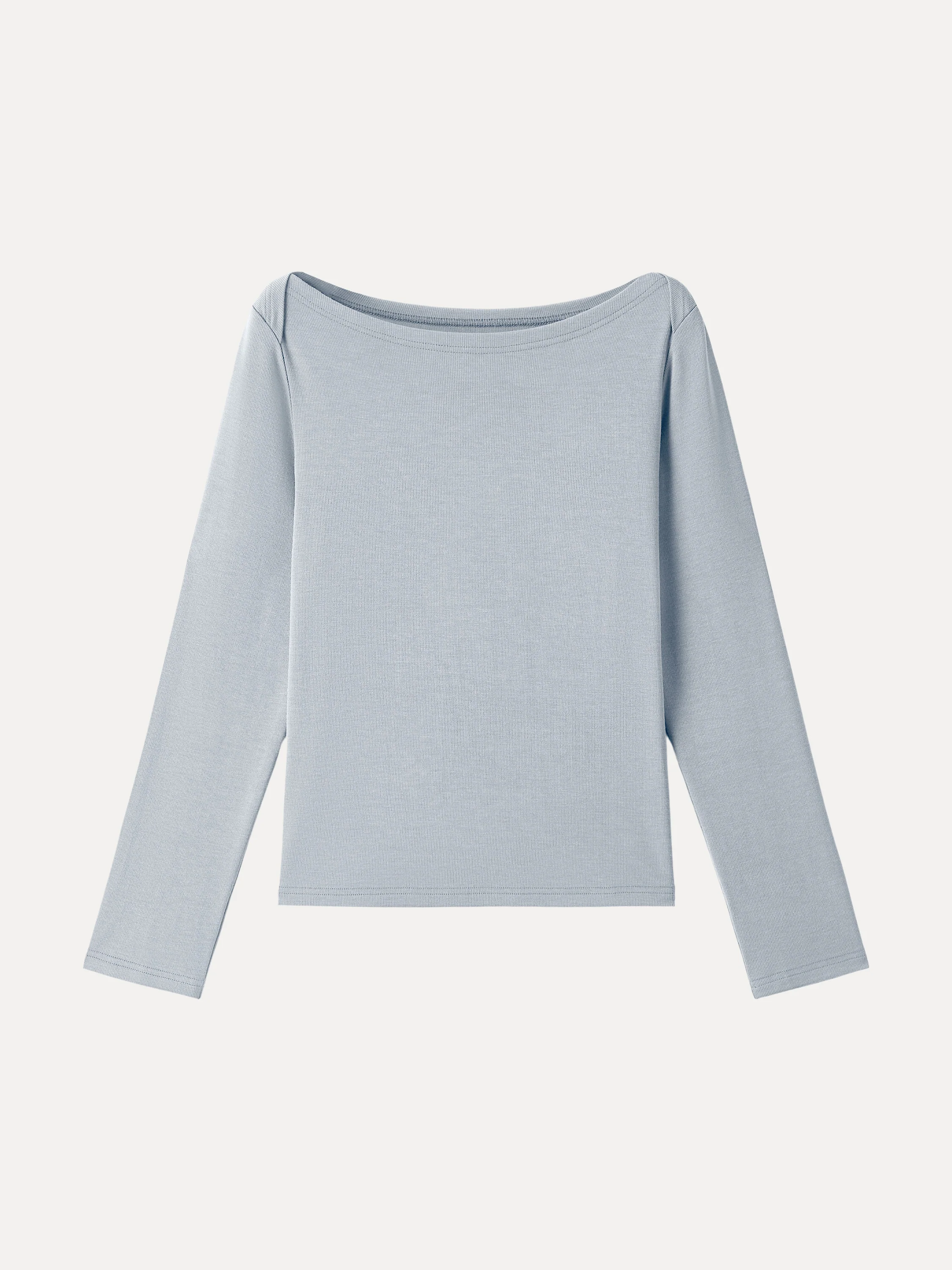Relaxed-Fit Boatneck Long-Sleeve Top