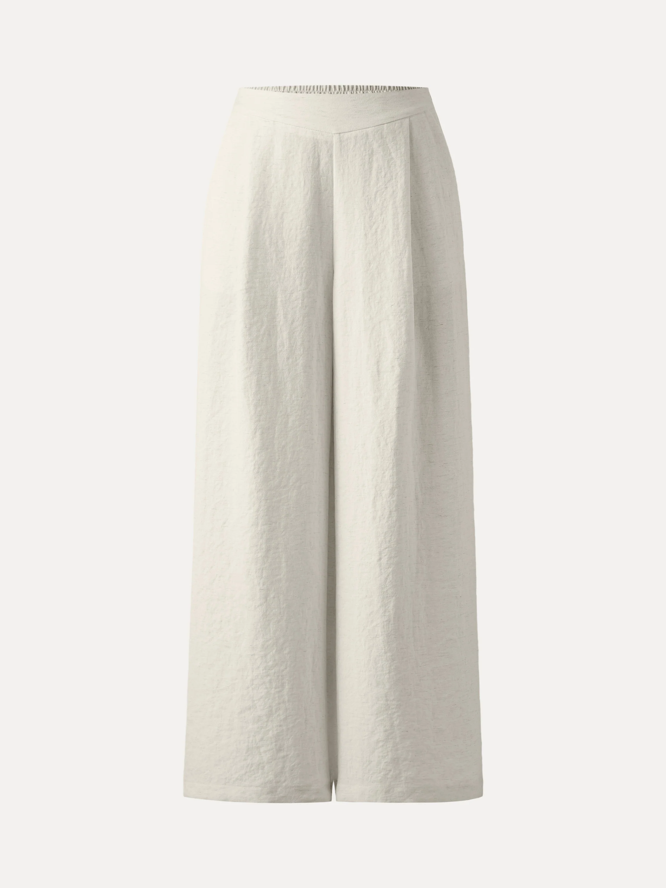 Airy Linen Mid-Rise Wide-Leg Pants with Pockets